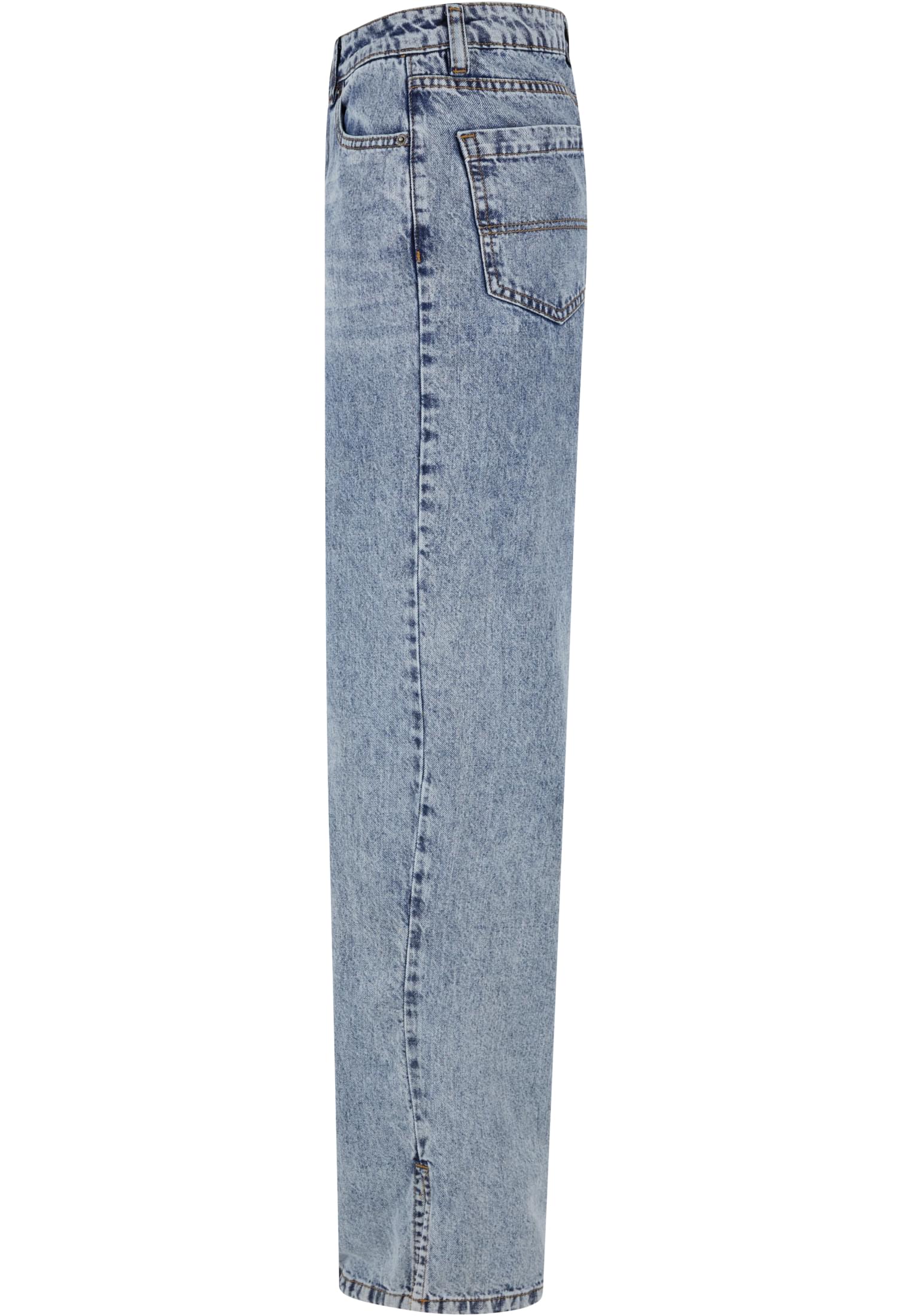 Ladies Wide Leg Slit Denim | tinted lightblue washed