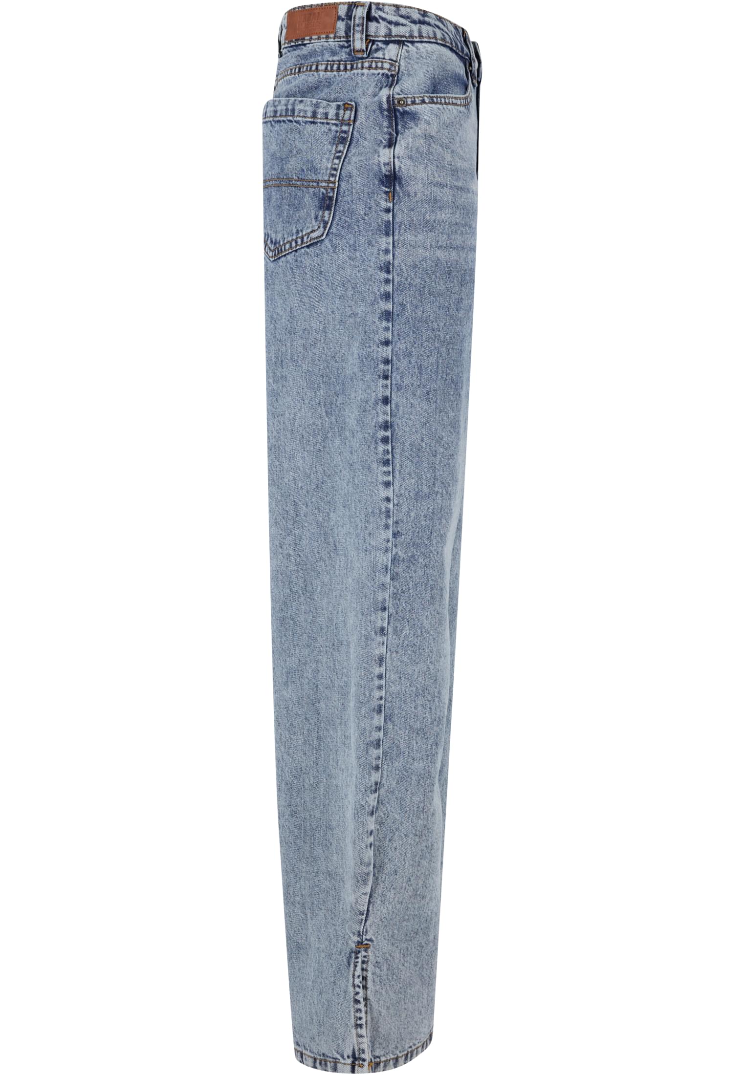 Ladies Wide Leg Slit Denim | tinted lightblue washed