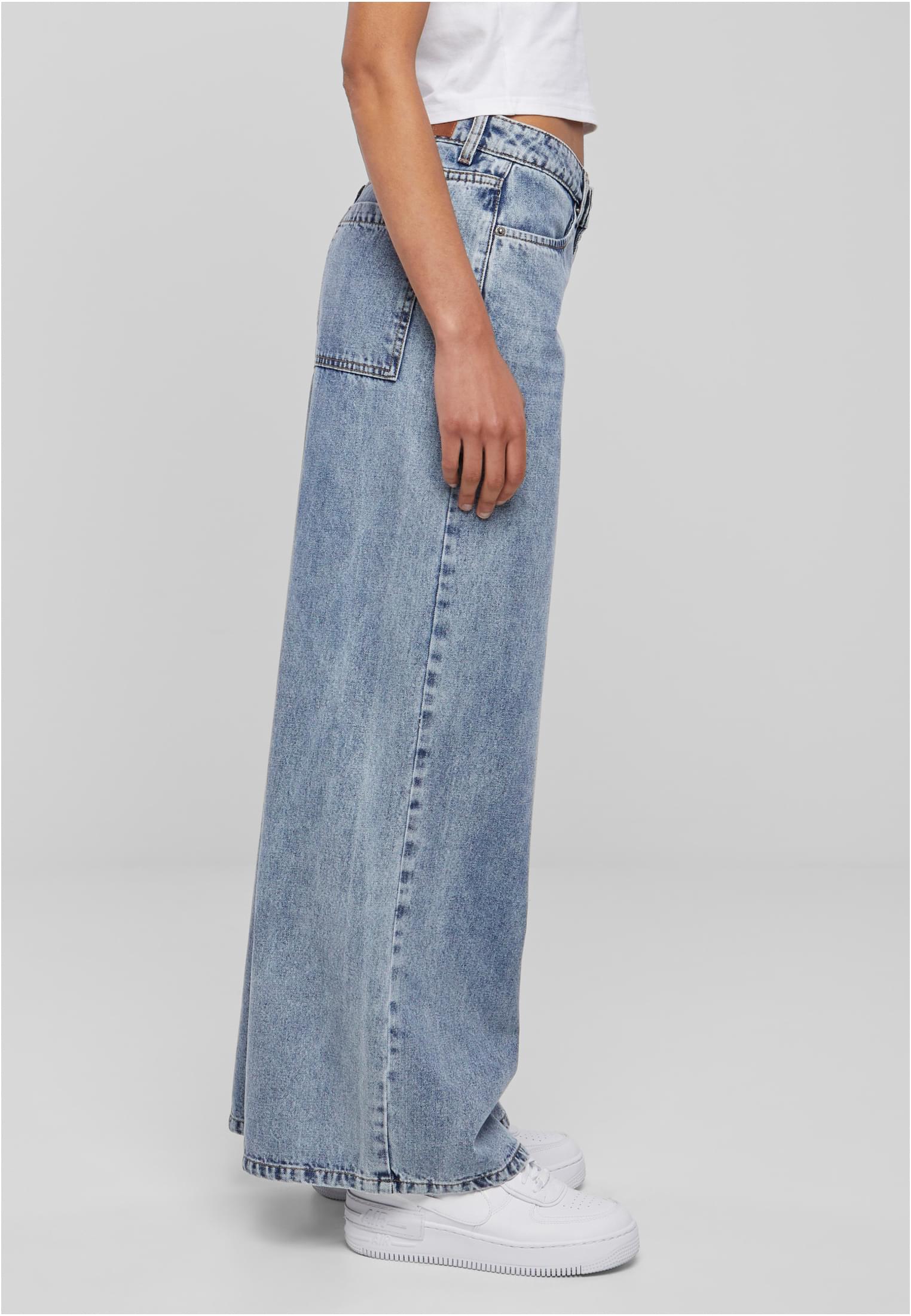 Ladies Mid Waist Wide Denim | tinted lightblue washed