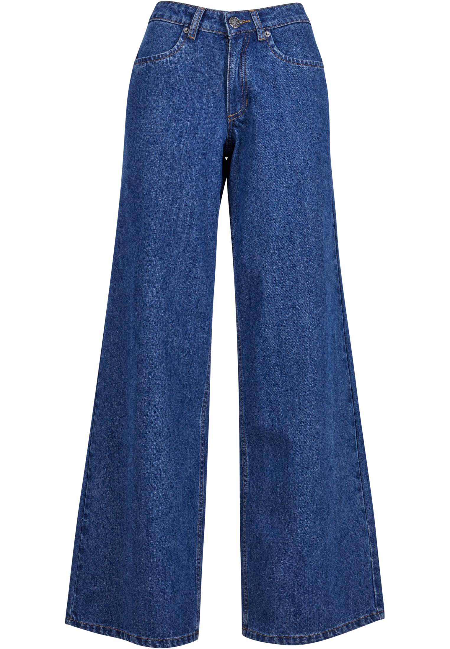 Ladies Mid Waist Wide Denim | mid indigo washed