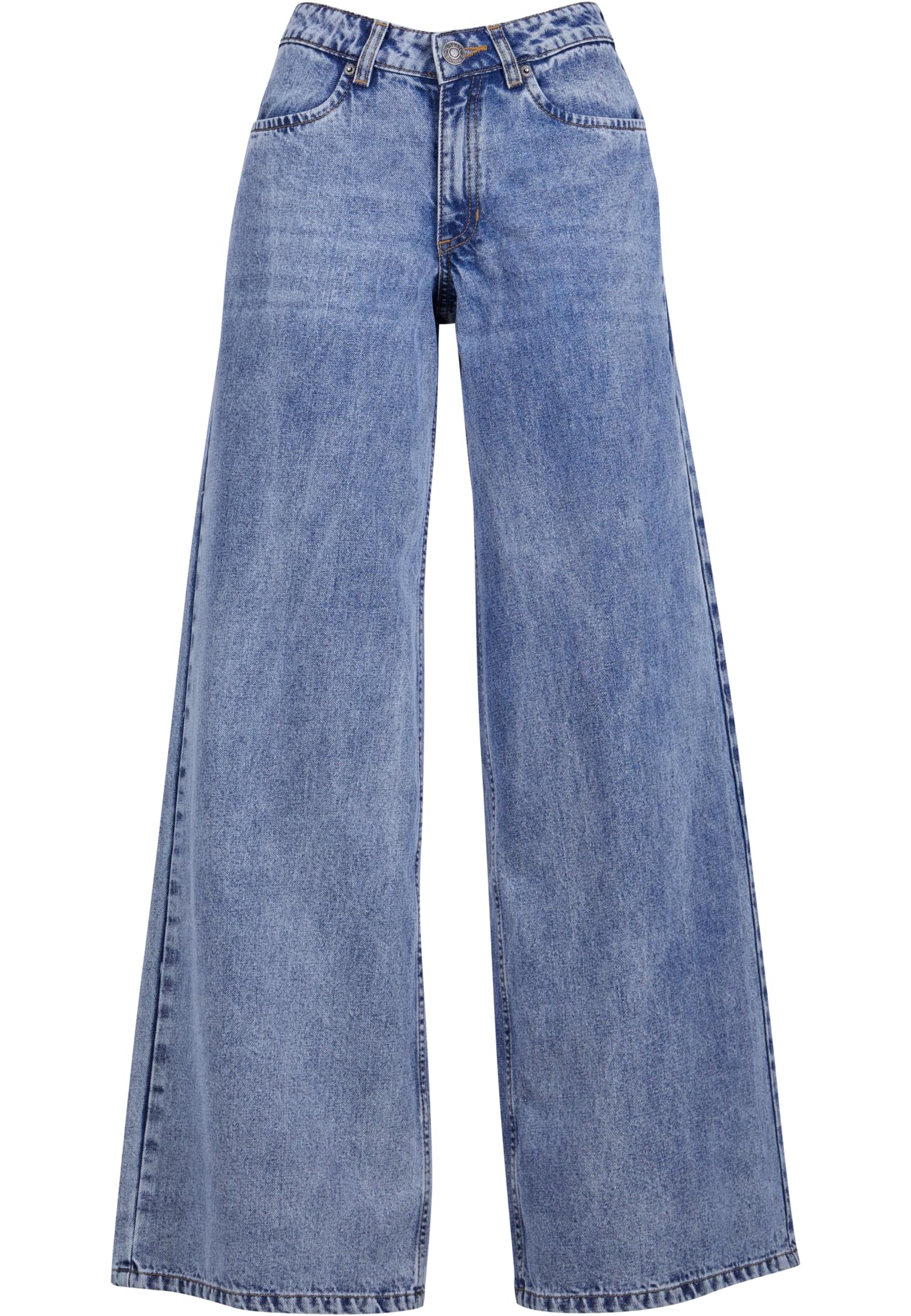 Ladies Mid Waist Wide Denim | tinted lightblue washed