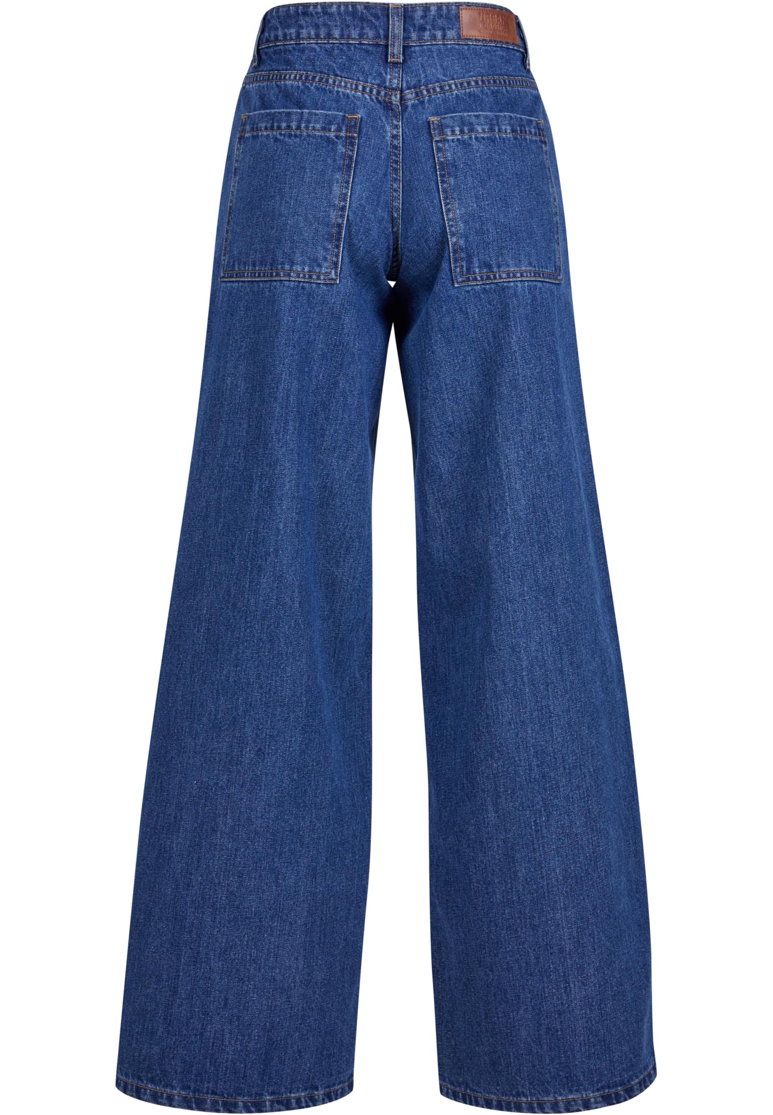 Ladies Mid Waist Wide Denim | mid indigo washed