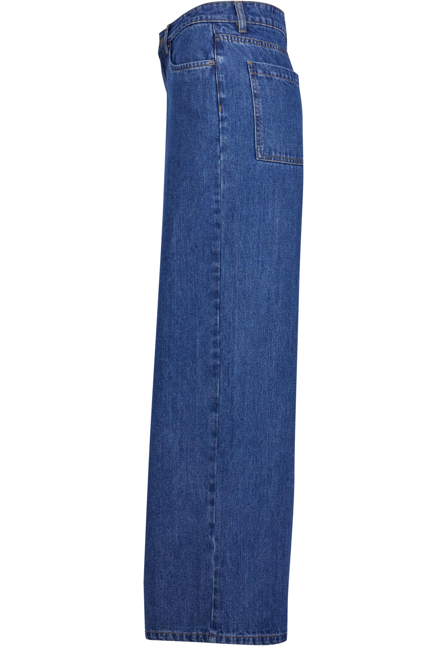 Ladies Mid Waist Wide Denim | mid indigo washed