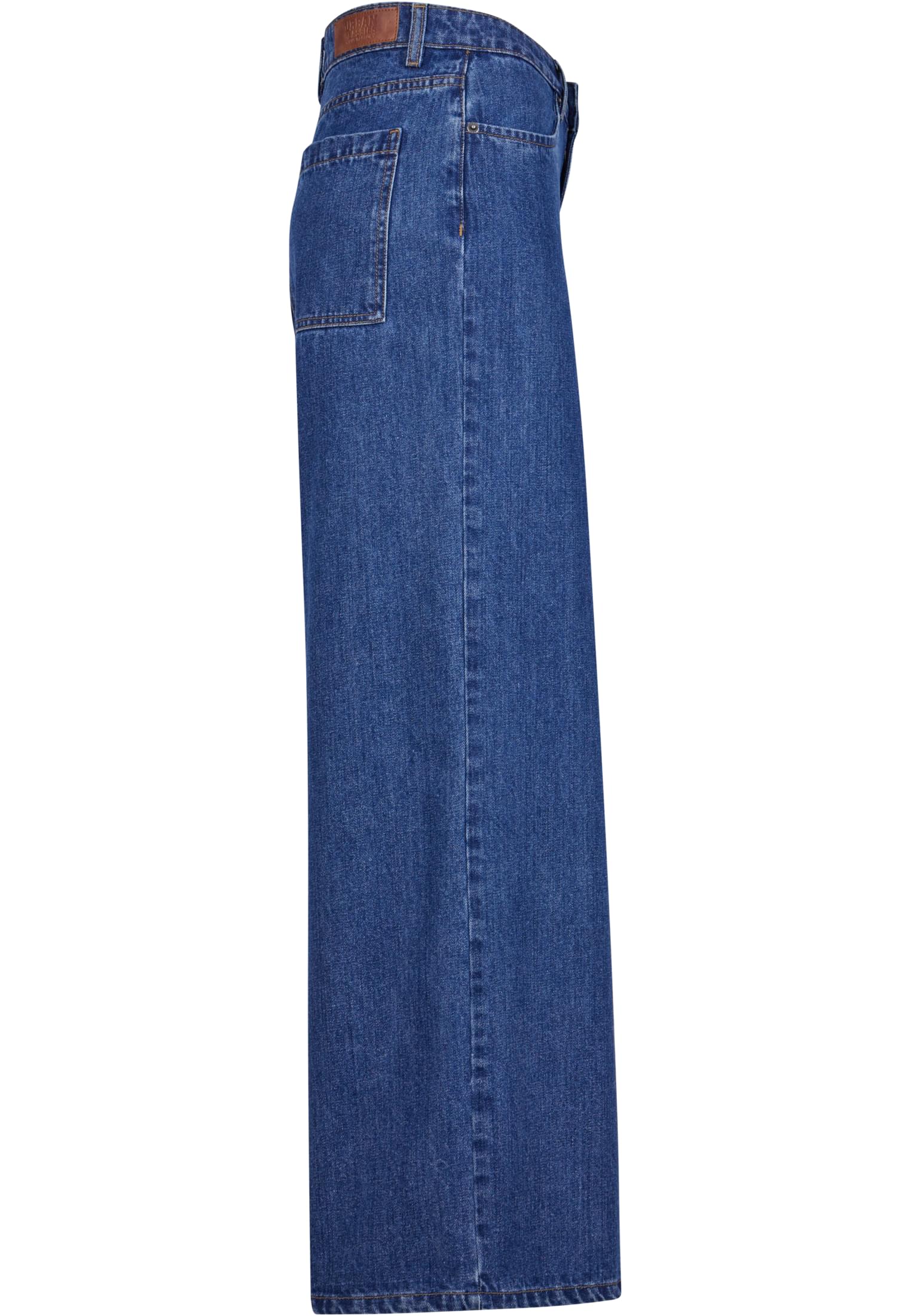 Ladies Mid Waist Wide Denim | mid indigo washed