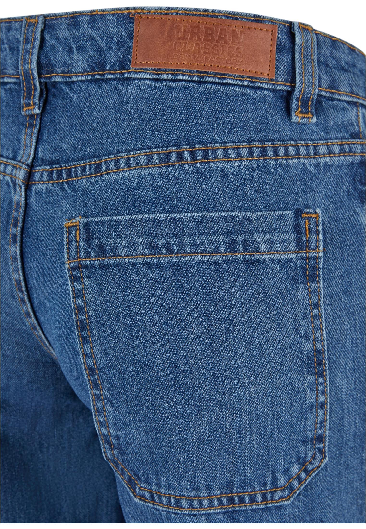 Ladies Low Waist Cargo Denim | mid indigo washed