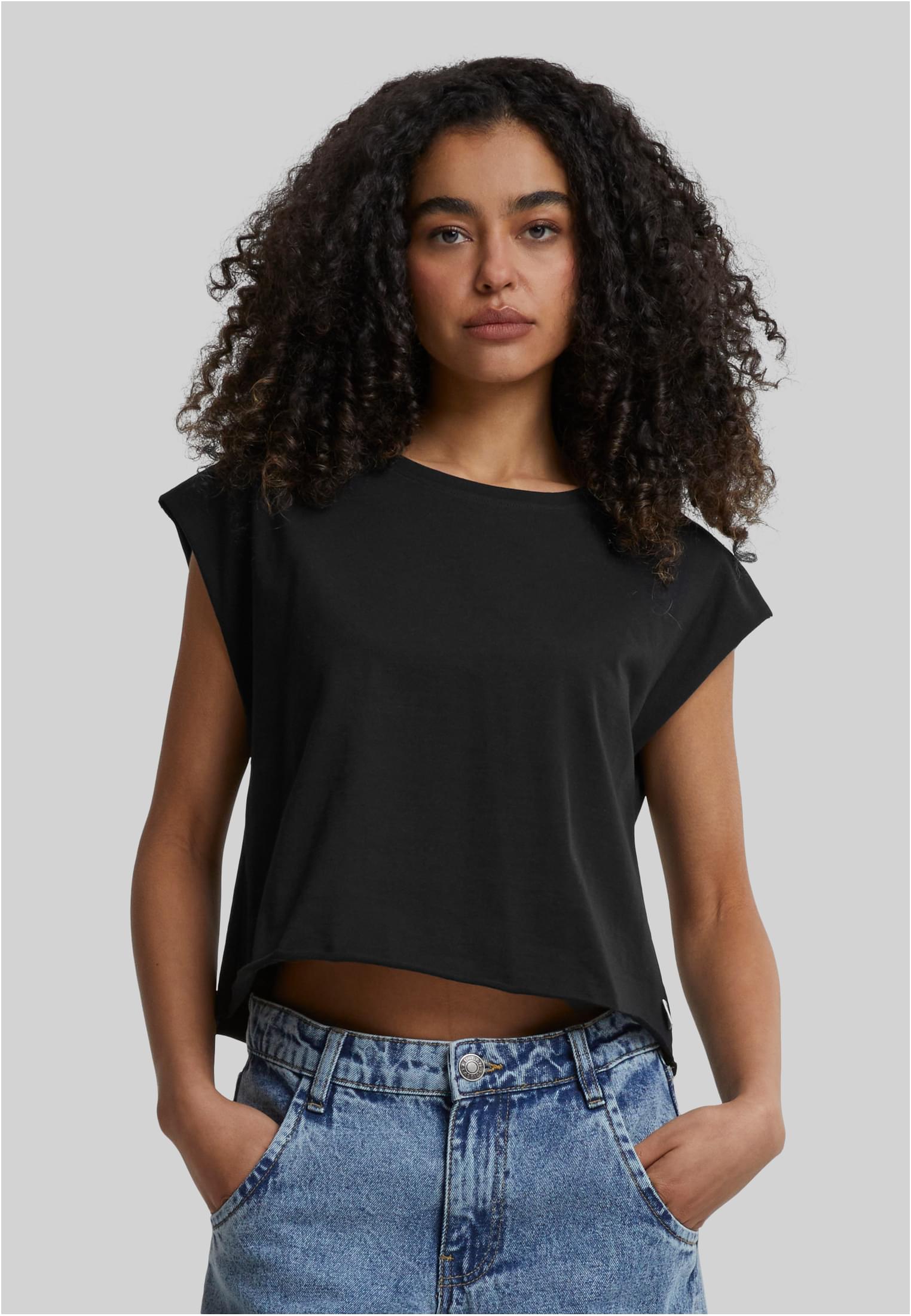 Ladies Organic Open Edge Tee 2-Pack | black+white