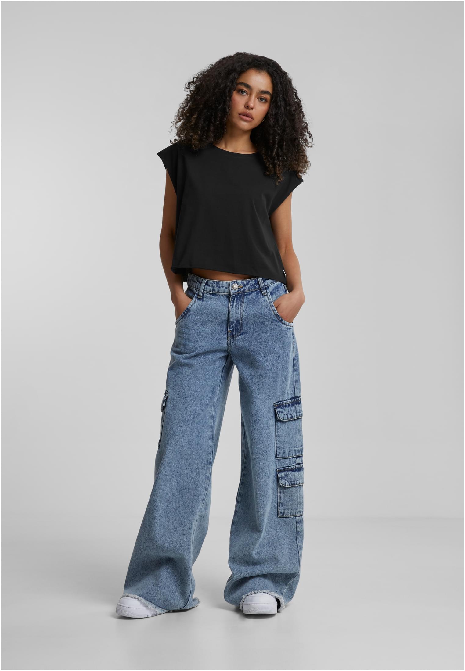 Ladies Organic Open Edge Tee 2-Pack | black+white