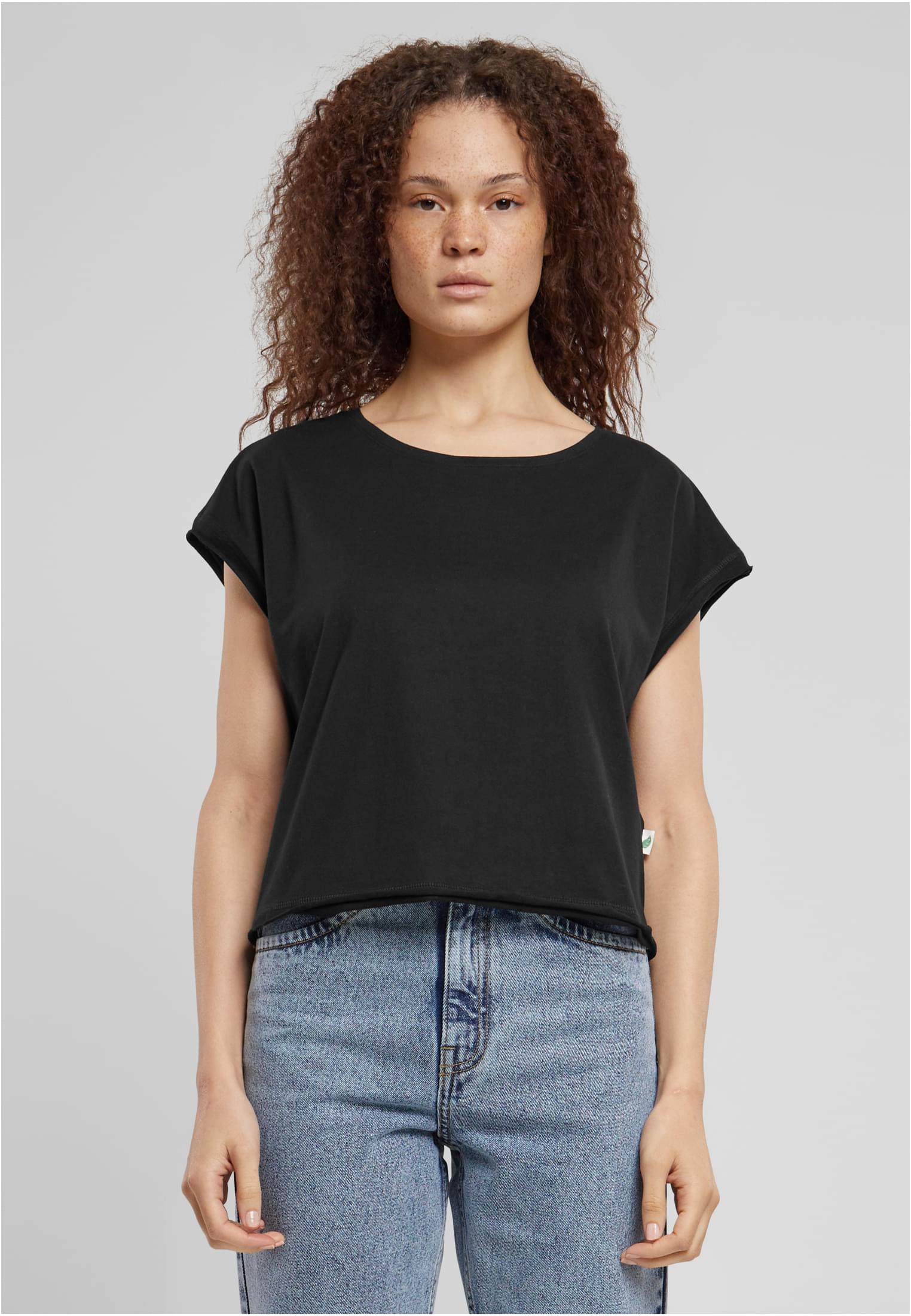 Ladies Organic Open Edge Tee | black