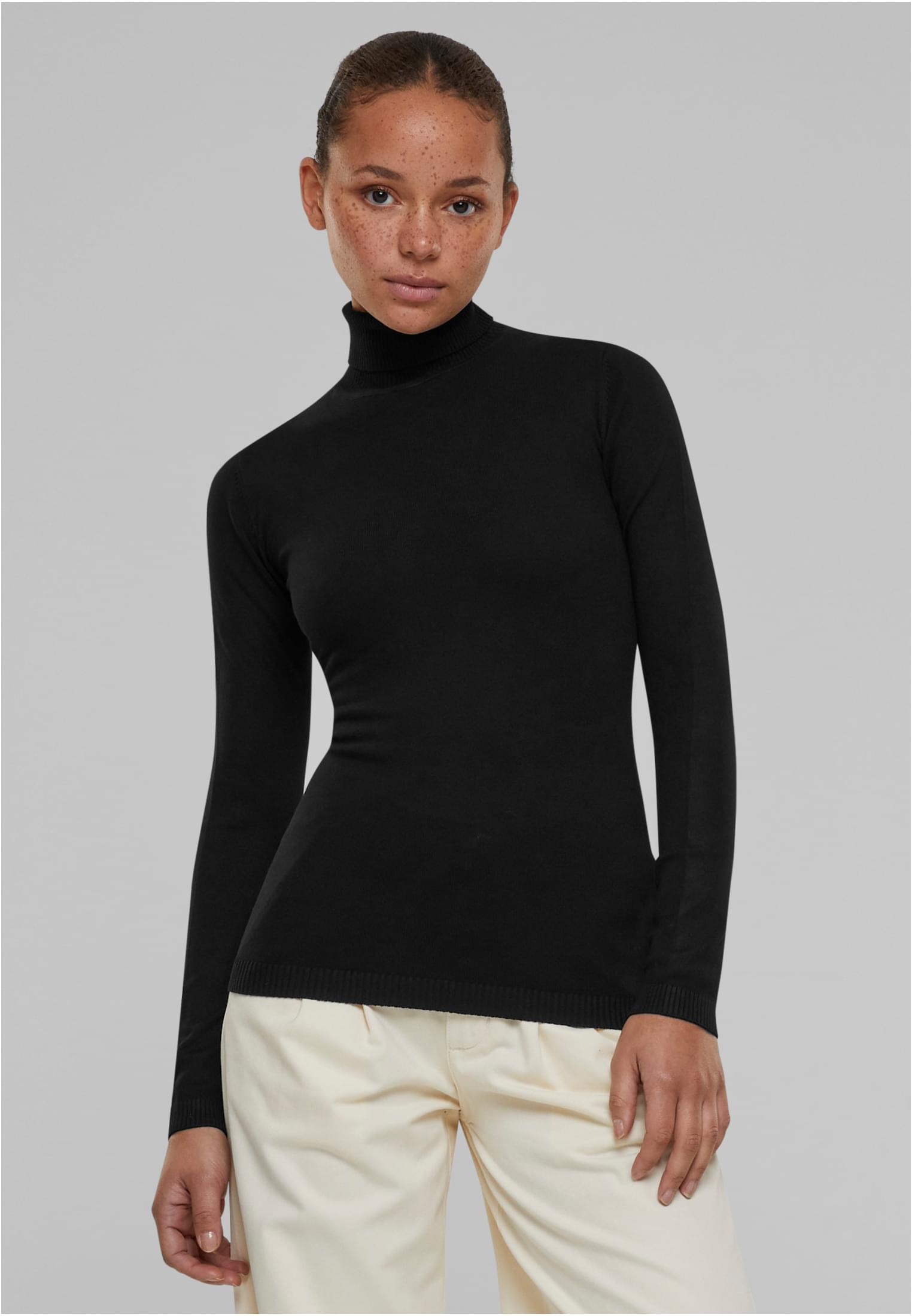 Ladies Knitted Turtleneck Sweater | black