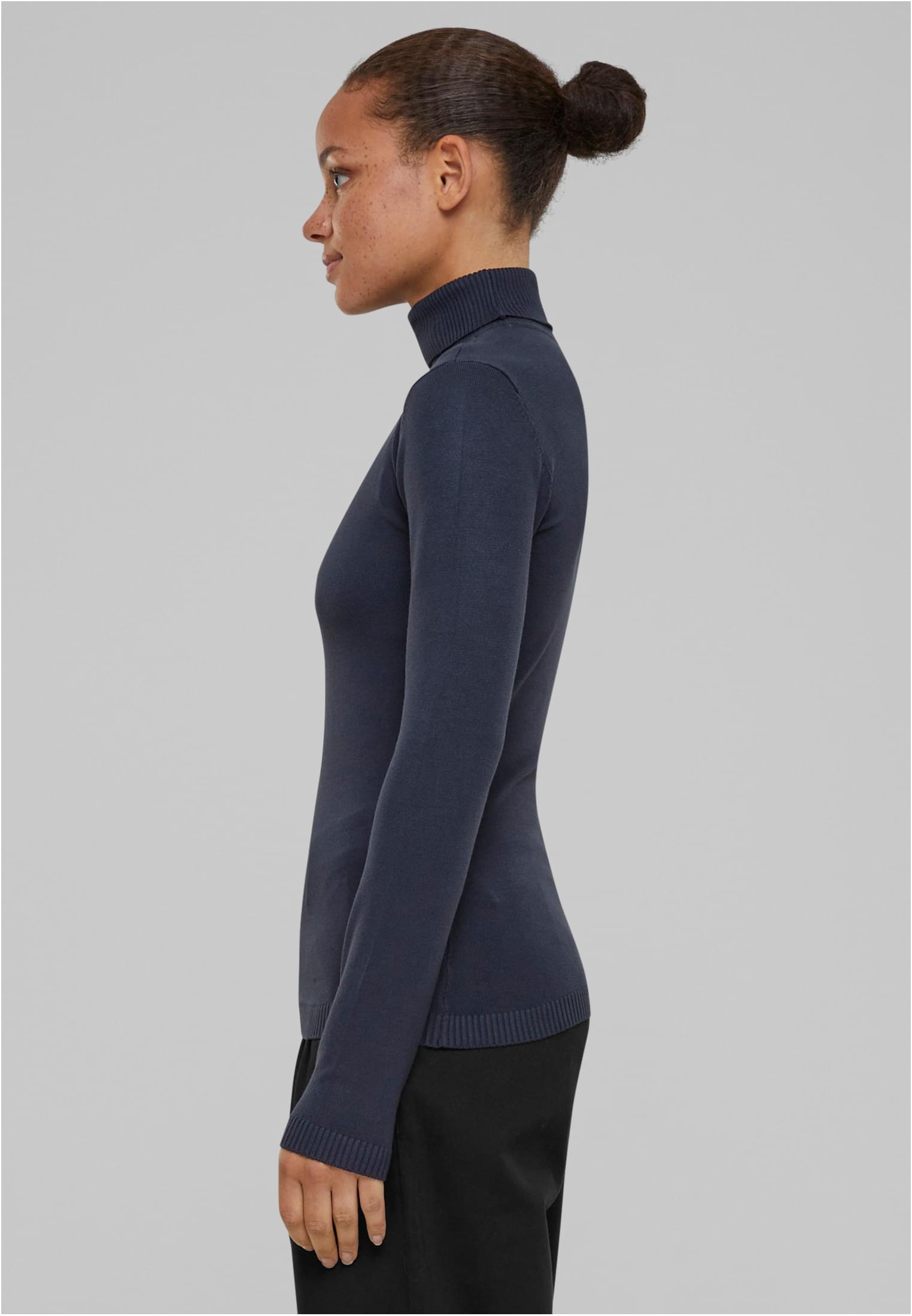 Ladies Knitted Turtleneck Sweater | navy