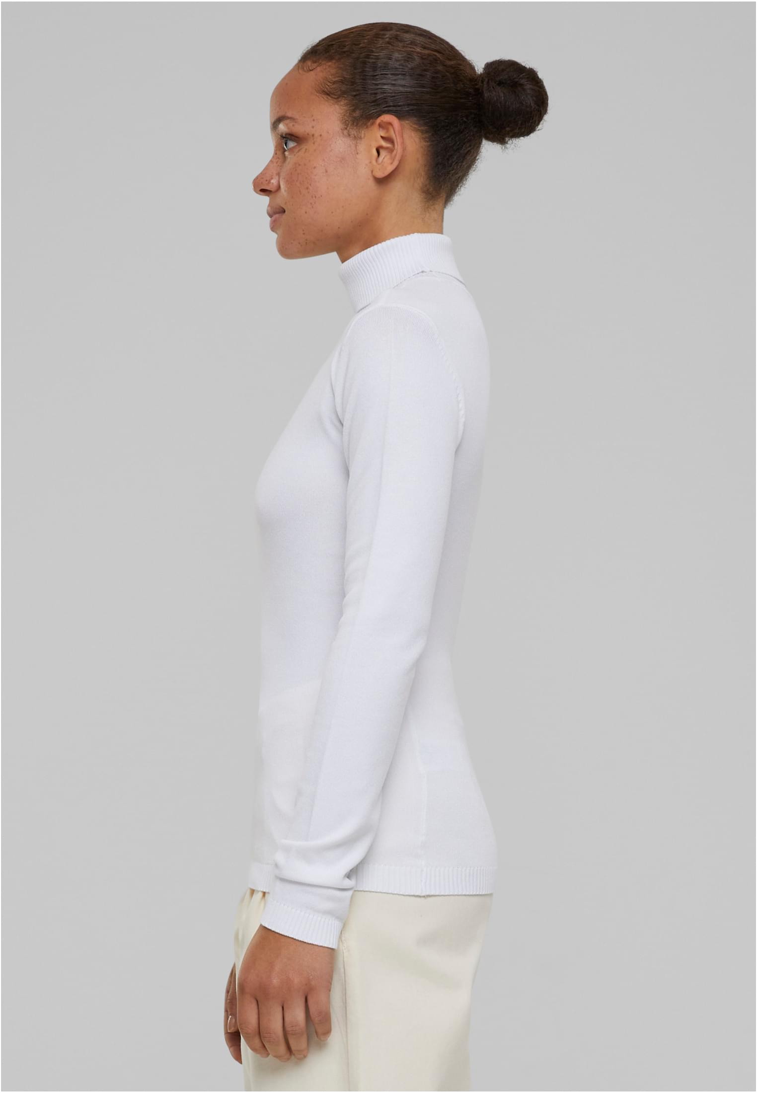 Ladies Knitted Turtleneck Sweater | white