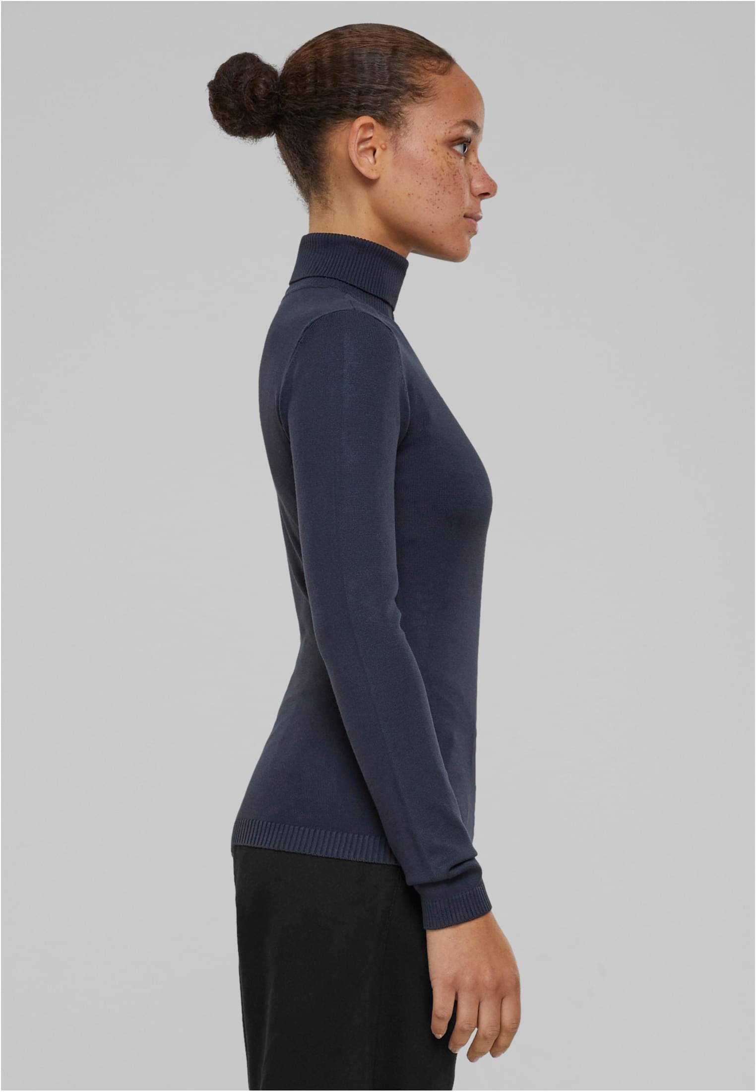 Ladies Knitted Turtleneck Sweater | navy