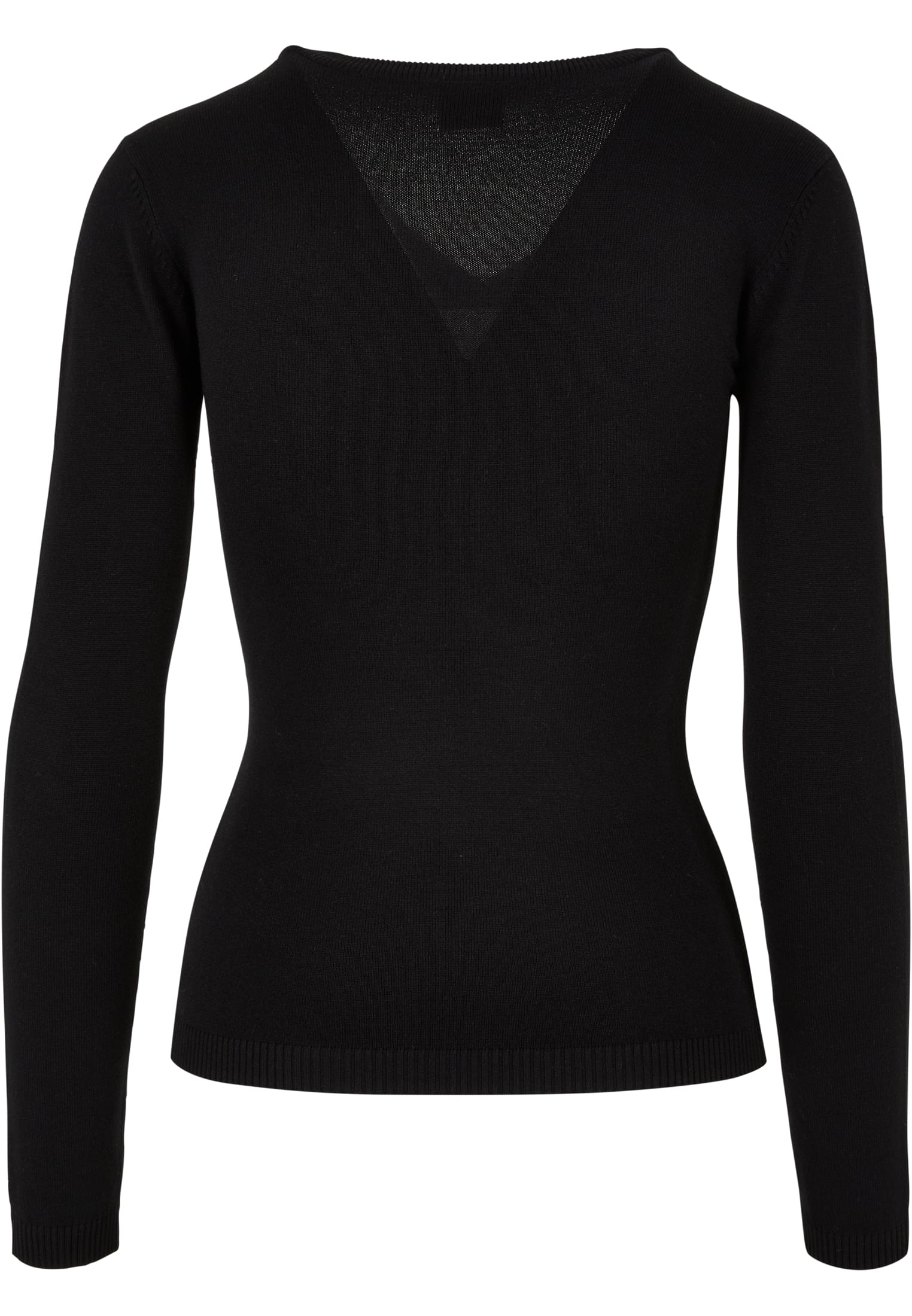 Ladies Knitted V-Neck Sweater | black