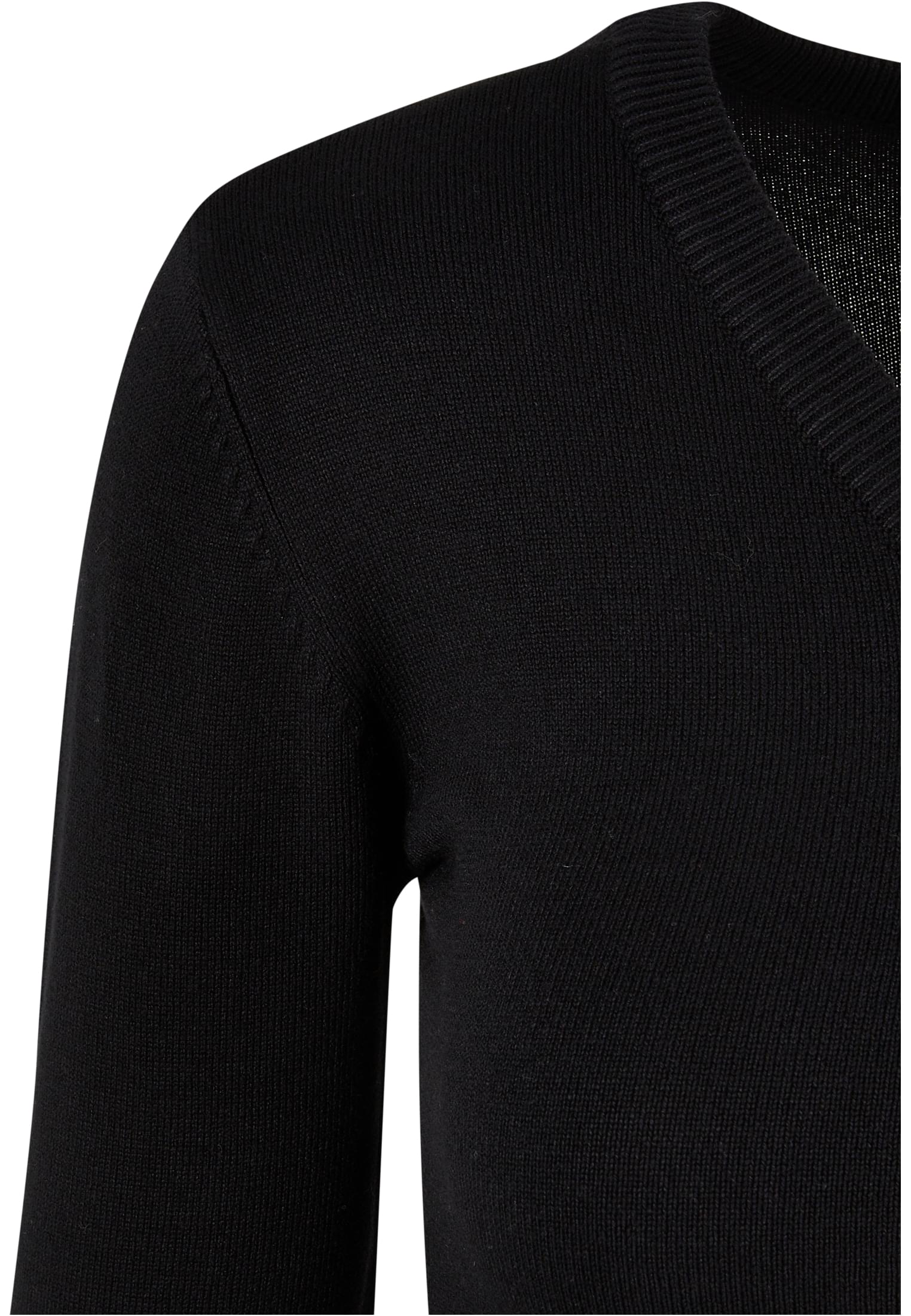 Ladies Knitted V-Neck Sweater | black