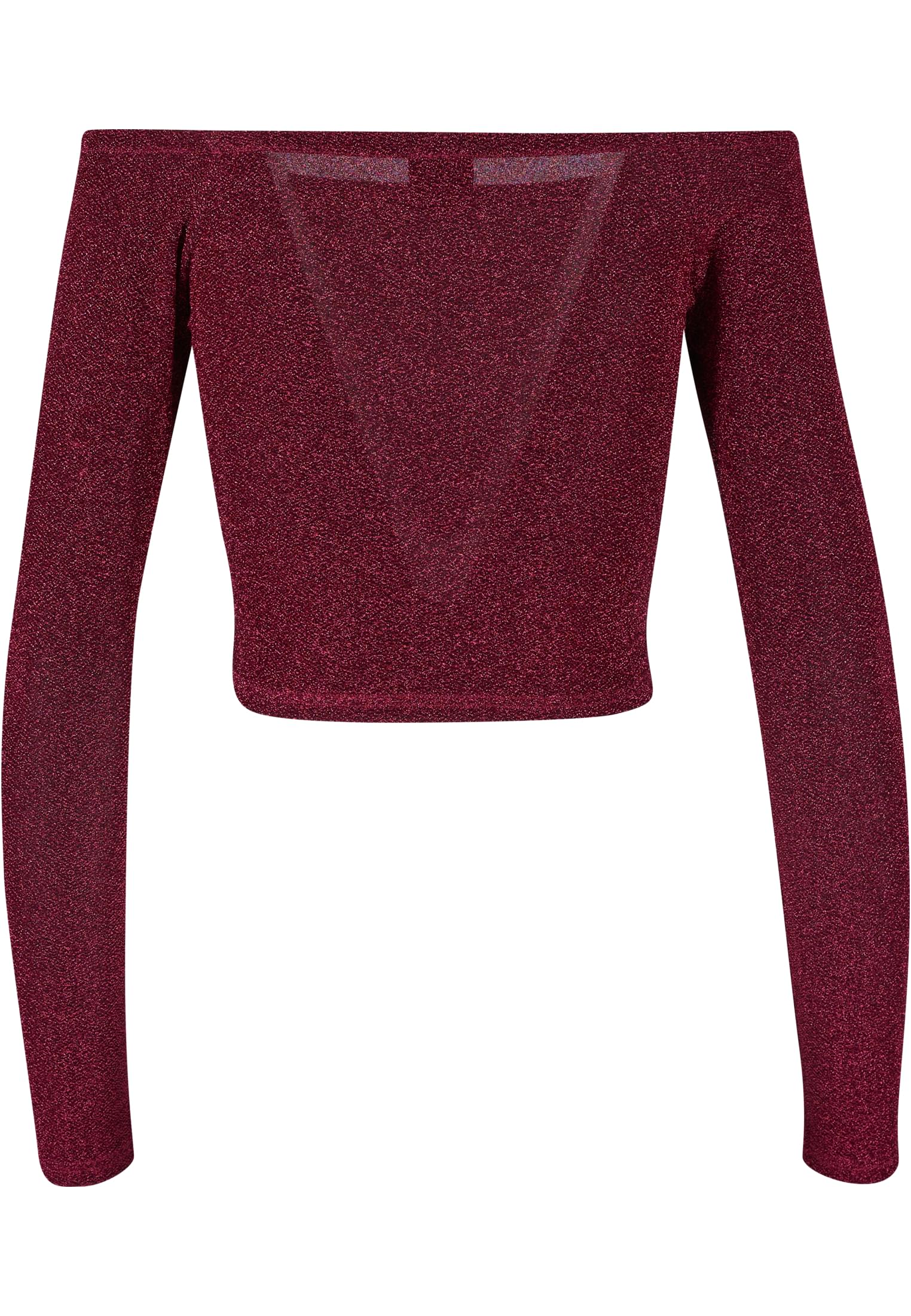 Ladies Off Shoulder Glitter Longsleeve | burgundy