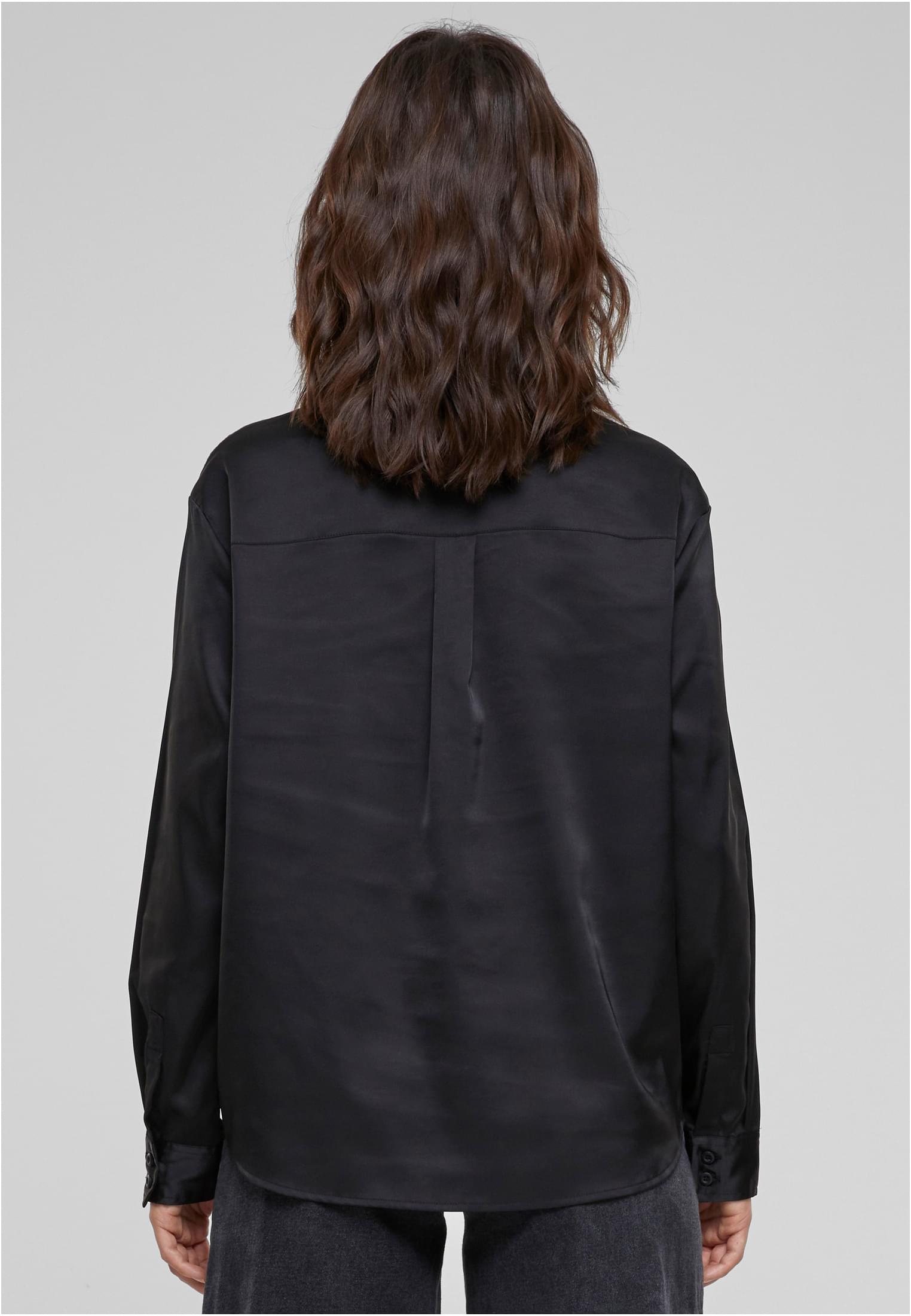 Ladies Satin Shirt | black