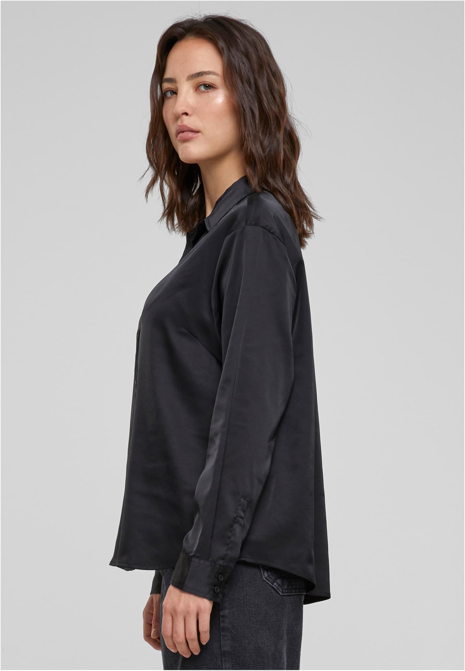 Ladies Satin Shirt | black