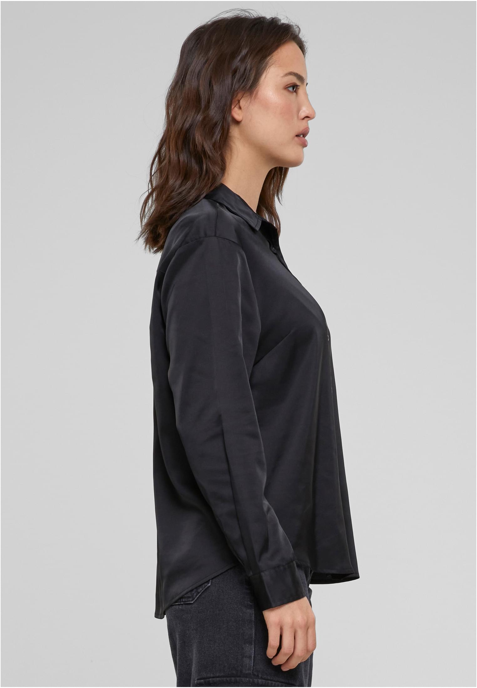 Ladies Satin Shirt | black