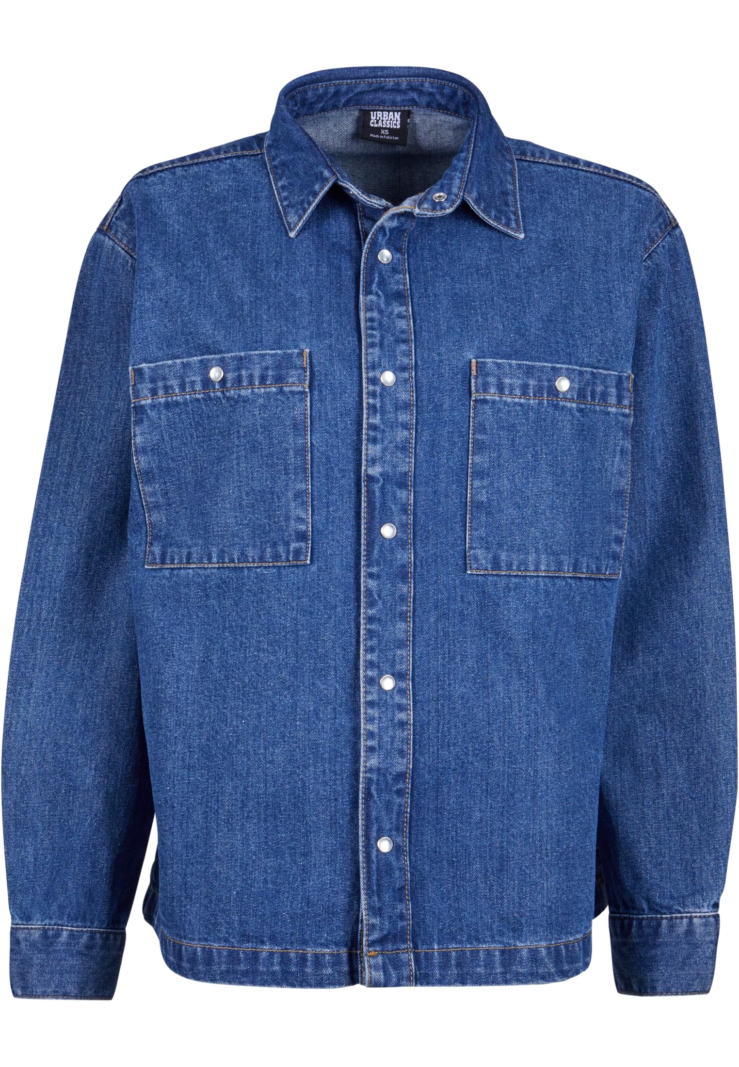 Ladies Oversized Denim Shirt | mid indigo washed