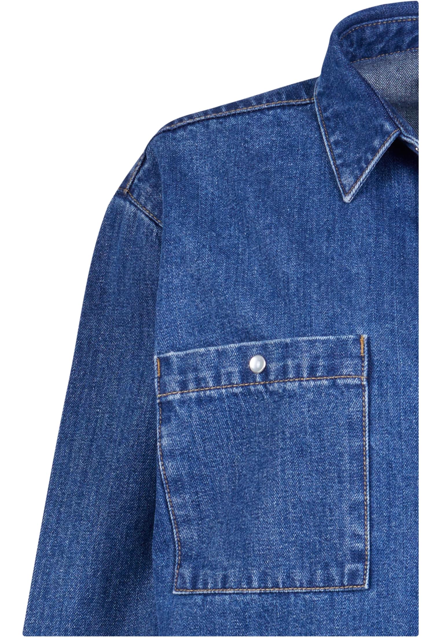 Ladies Oversized Denim Shirt | mid indigo washed