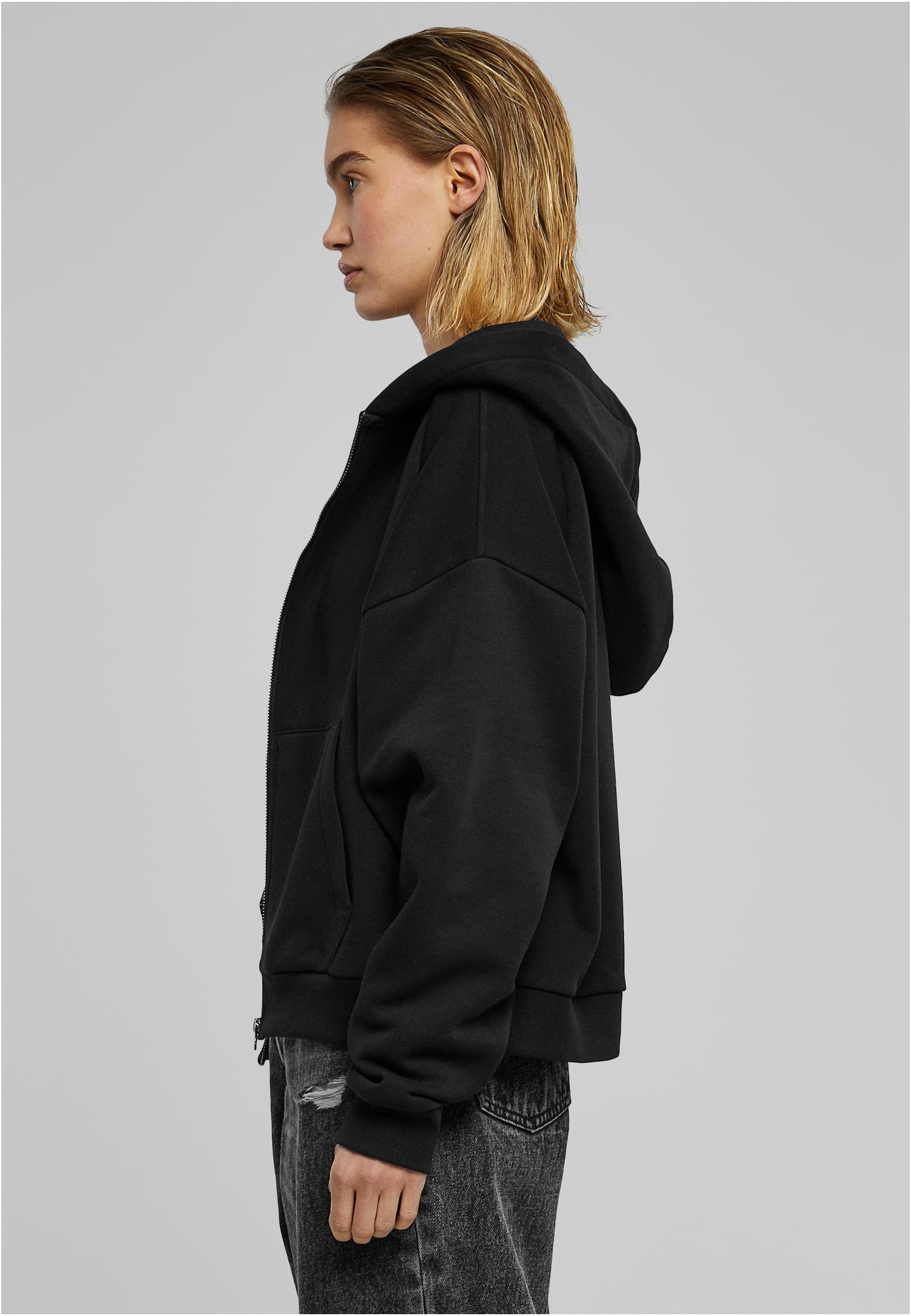 Ladies Boxy Zip Hoody | black