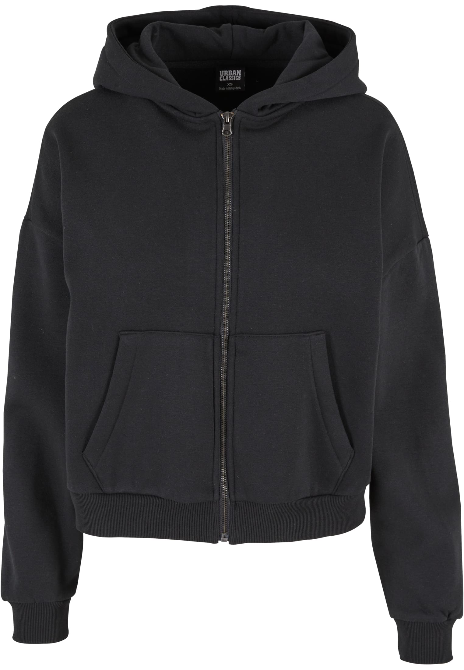 Ladies Boxy Zip Hoody | black