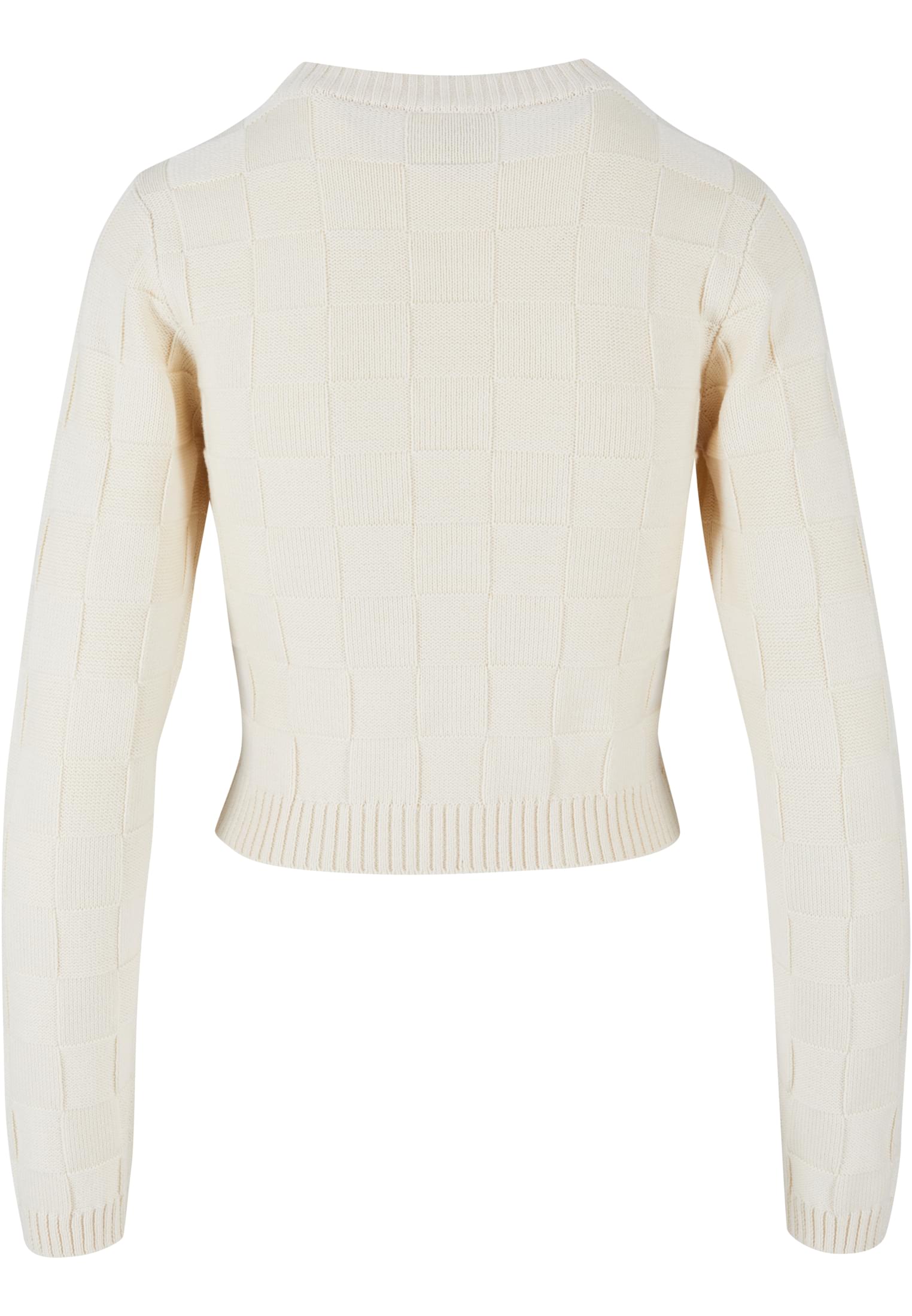 Ladies Check Knit Sweater | sand