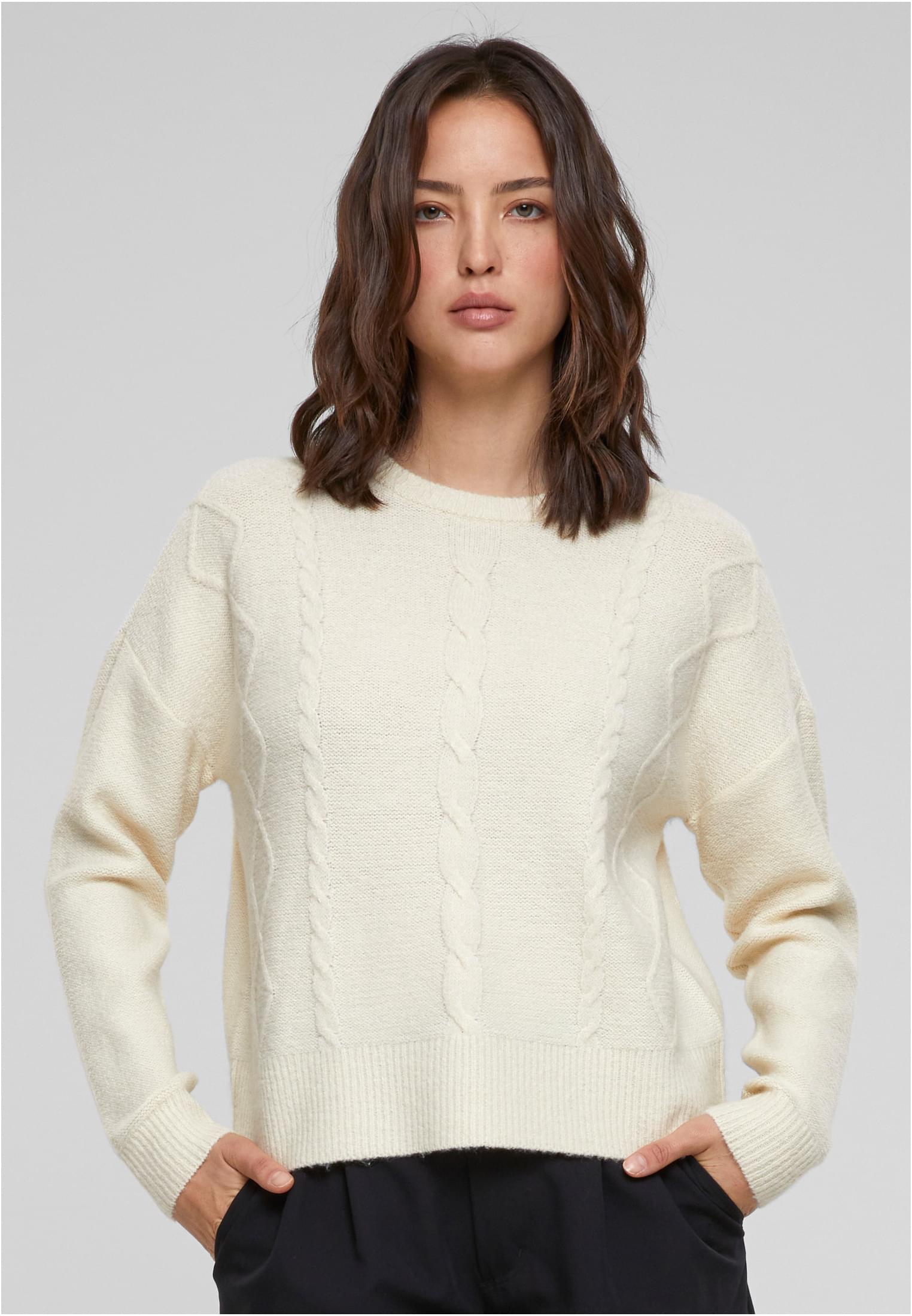 Ladies Cabel Knit Sweater | sand