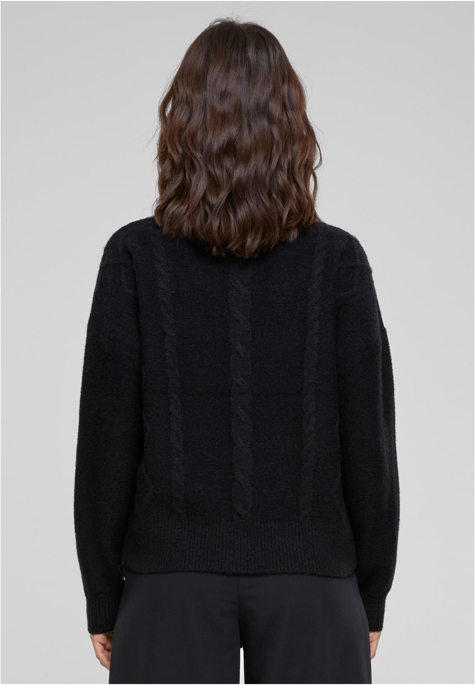 Ladies Cabel Knit Sweater | black