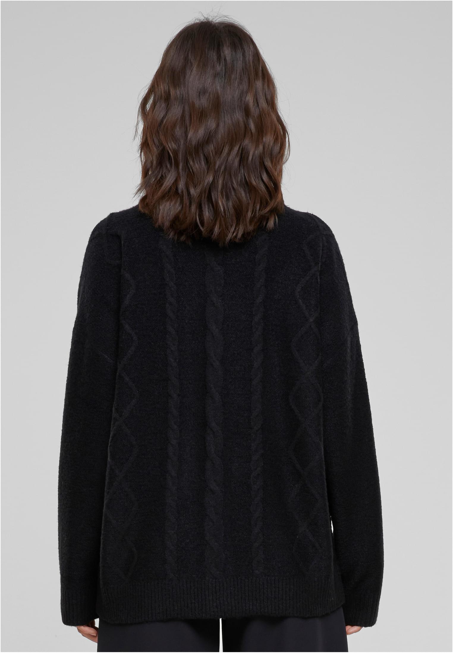 Ladies Cabel Knit Cardigan | black