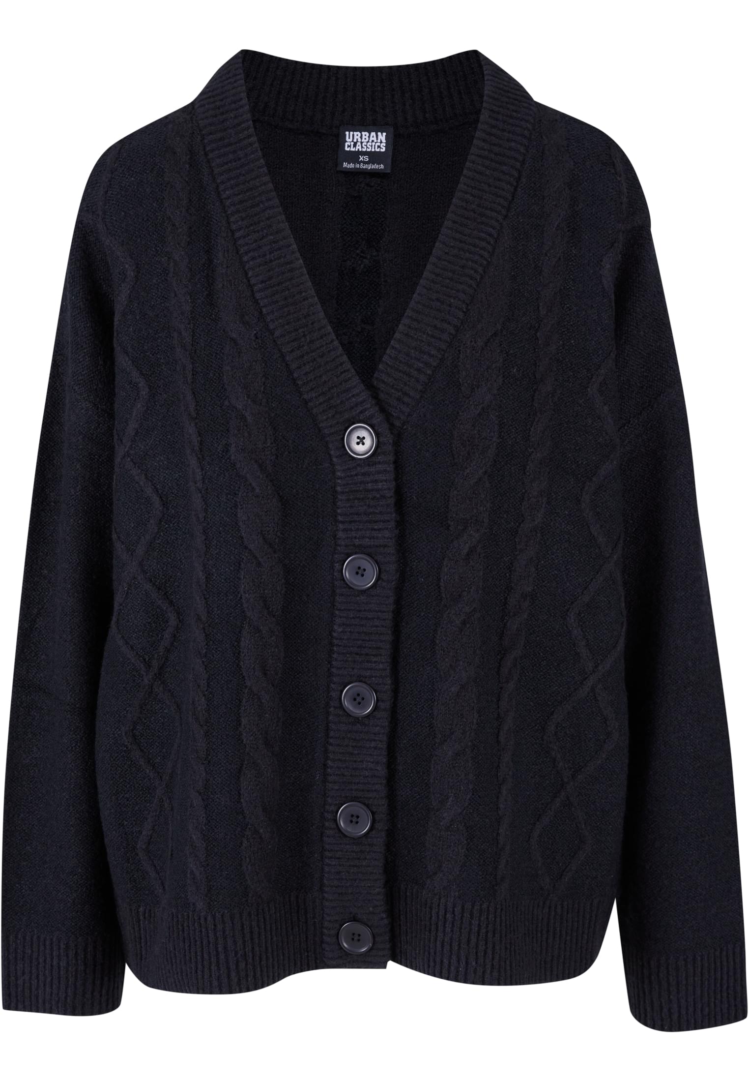 Ladies Cabel Knit Cardigan | black