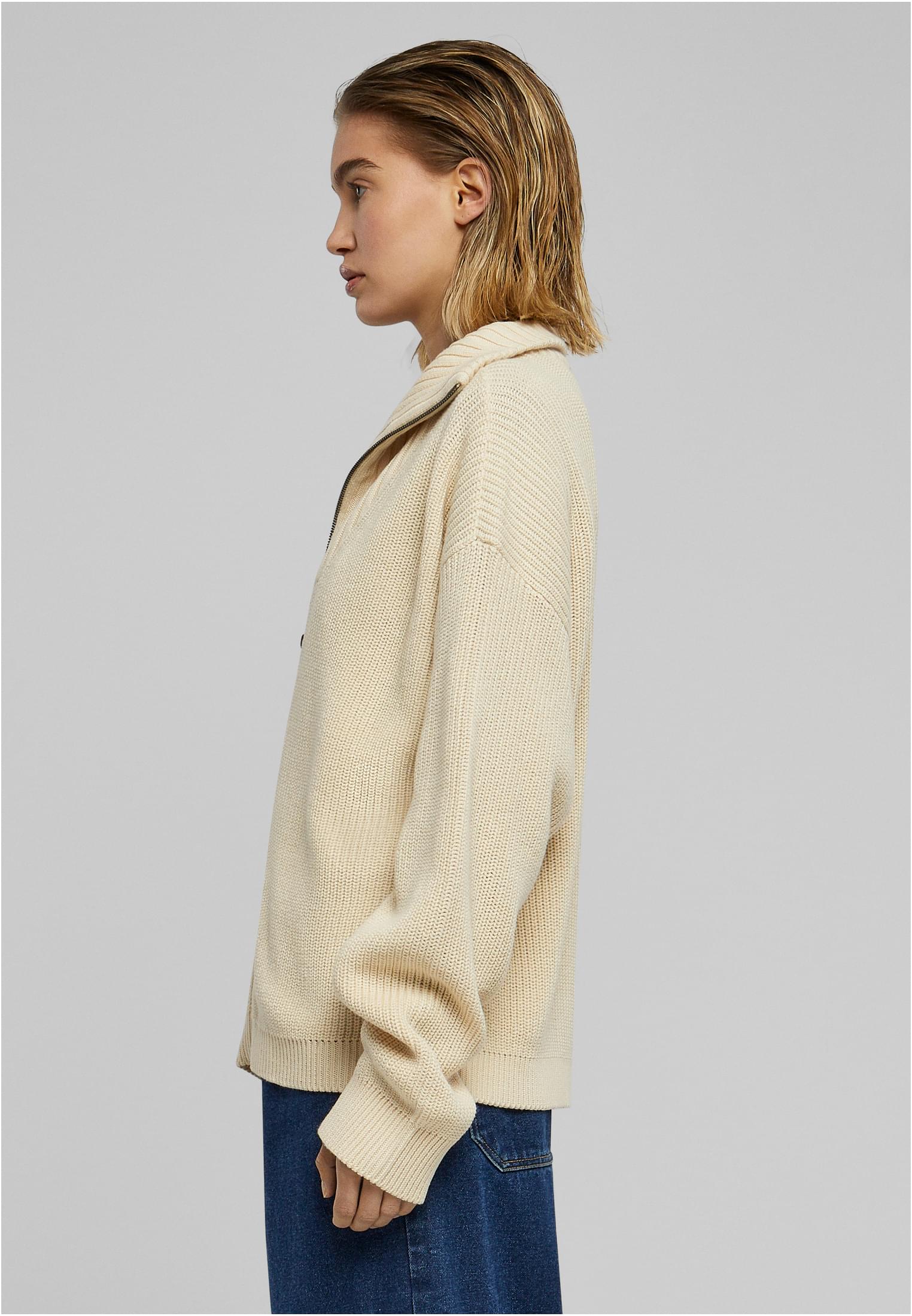 Ladies Knitted Zip Cardigan | sand