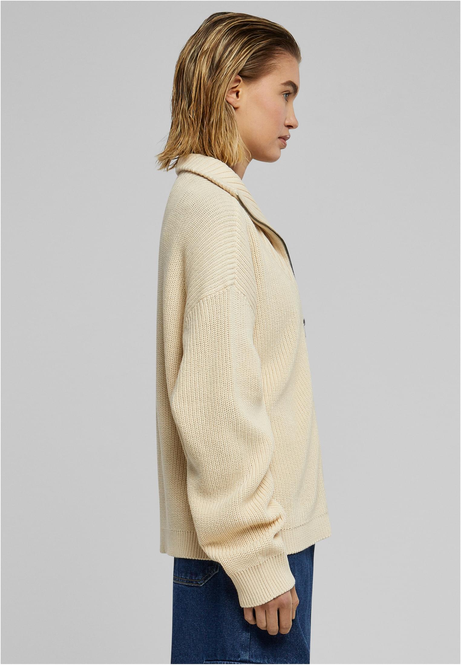 Ladies Knitted Zip Cardigan | sand