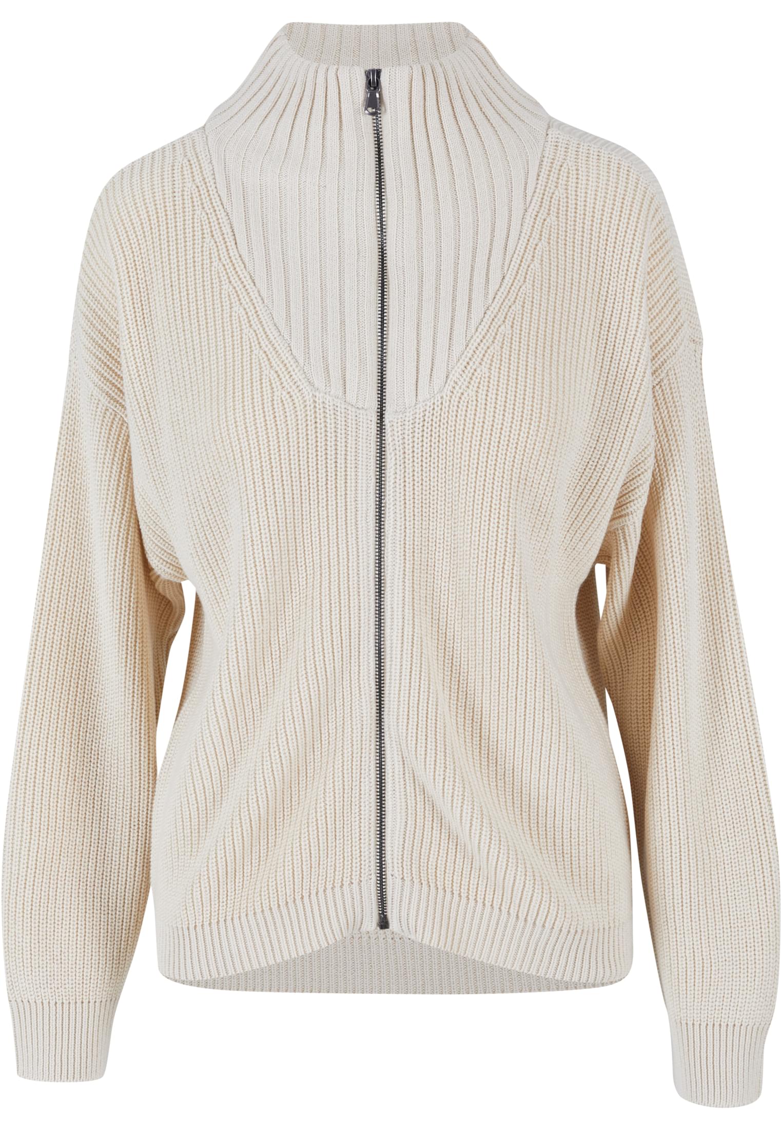 Ladies Knitted Zip Cardigan | sand