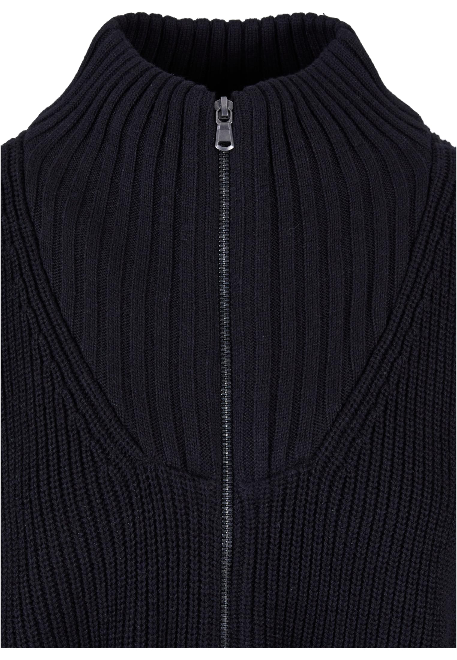 Ladies Knitted Zip Cardigan | black