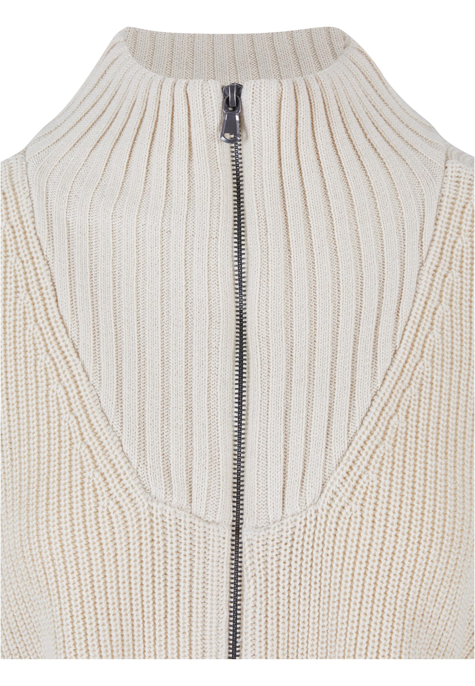 Ladies Knitted Zip Cardigan | sand