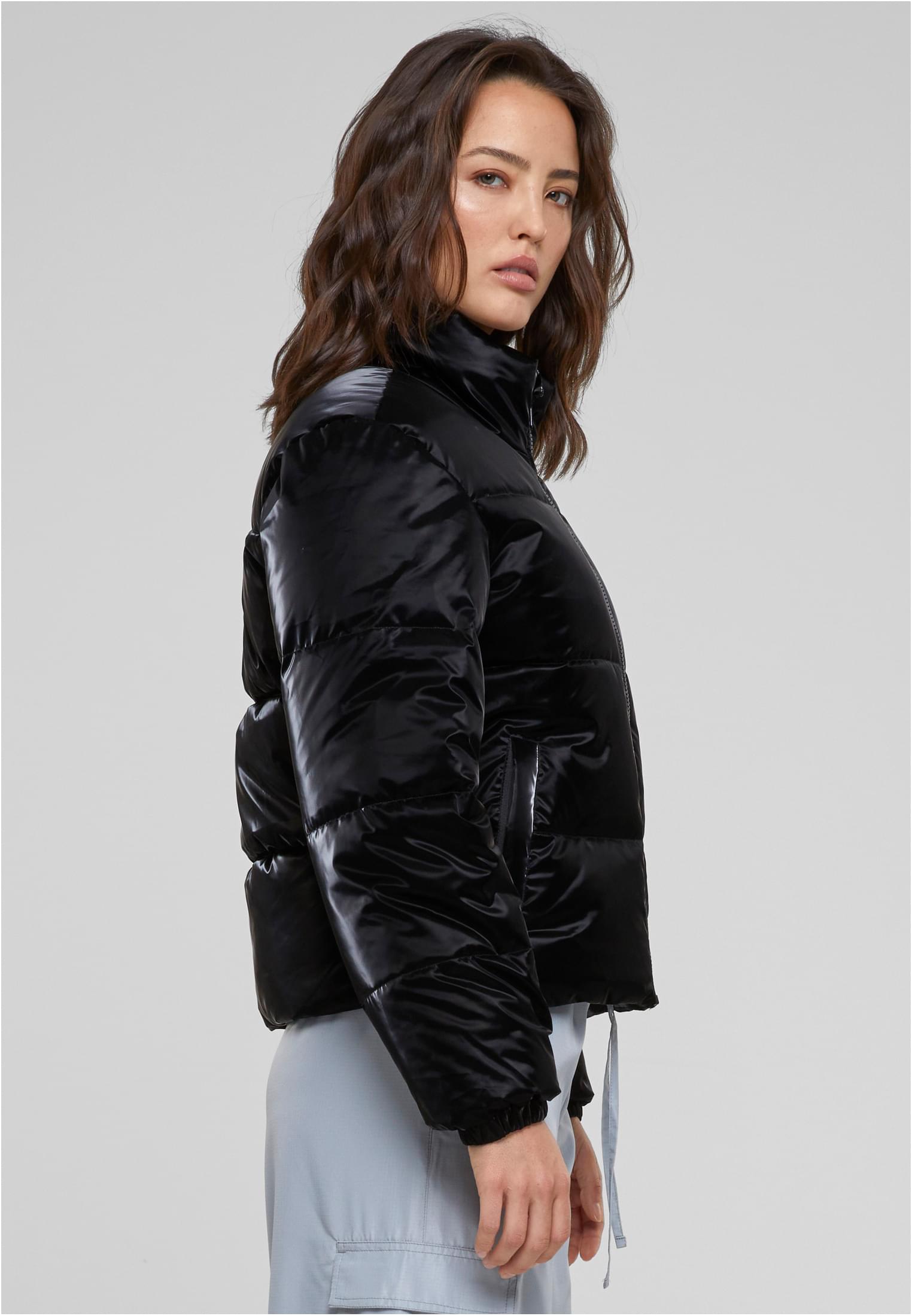 Ladies Shark Skin Puffer Jacket | black