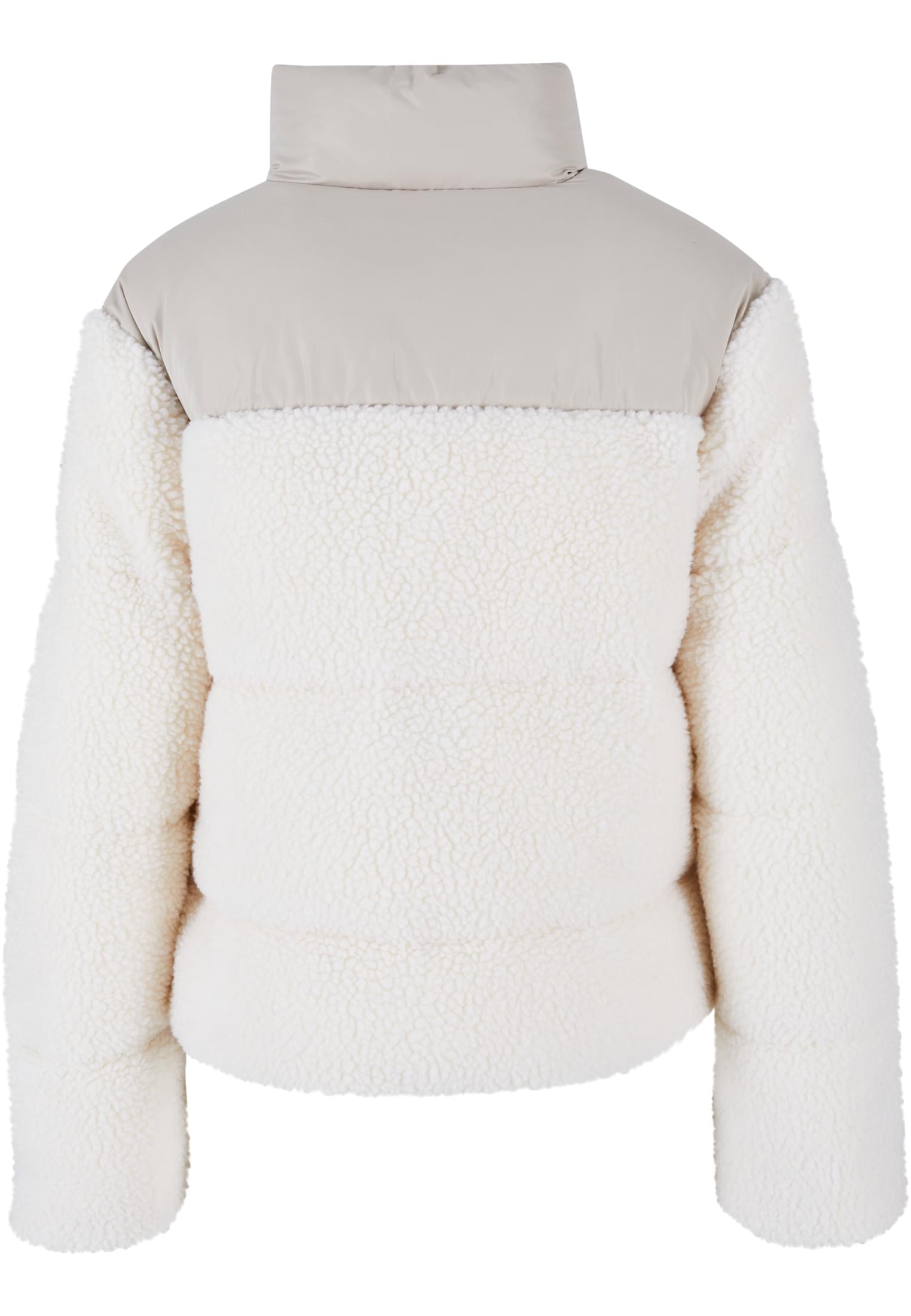 Ladies Short Sherpa Mix Puffer Jacket | wetsand/sand