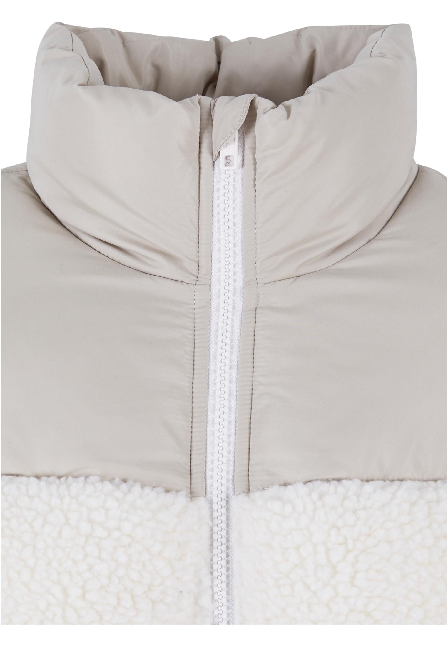 Ladies Short Sherpa Mix Puffer Jacket | wetsand/sand