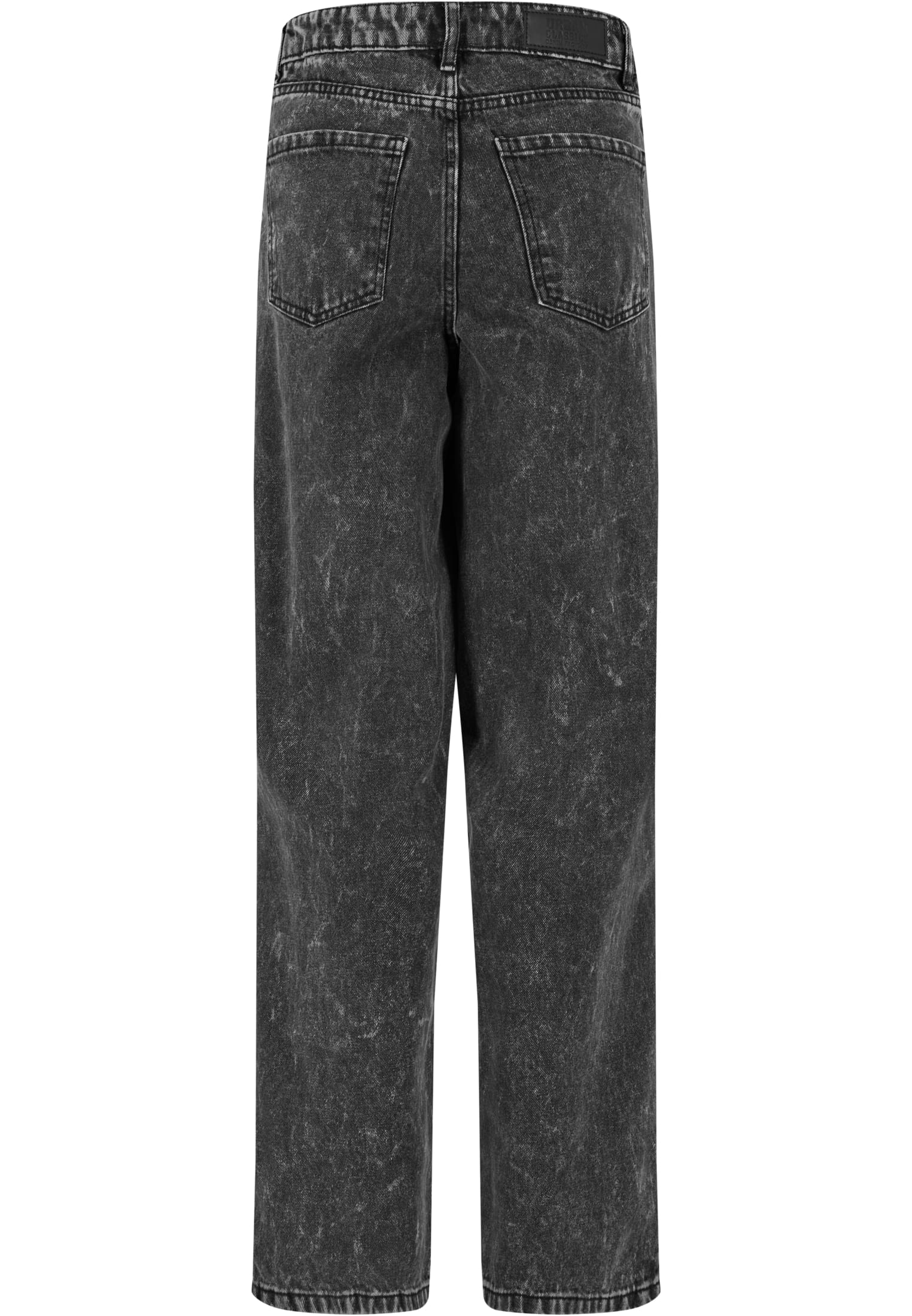 Ladies Distressed 90's Wide Leg Denim Pants | black charcoal washed