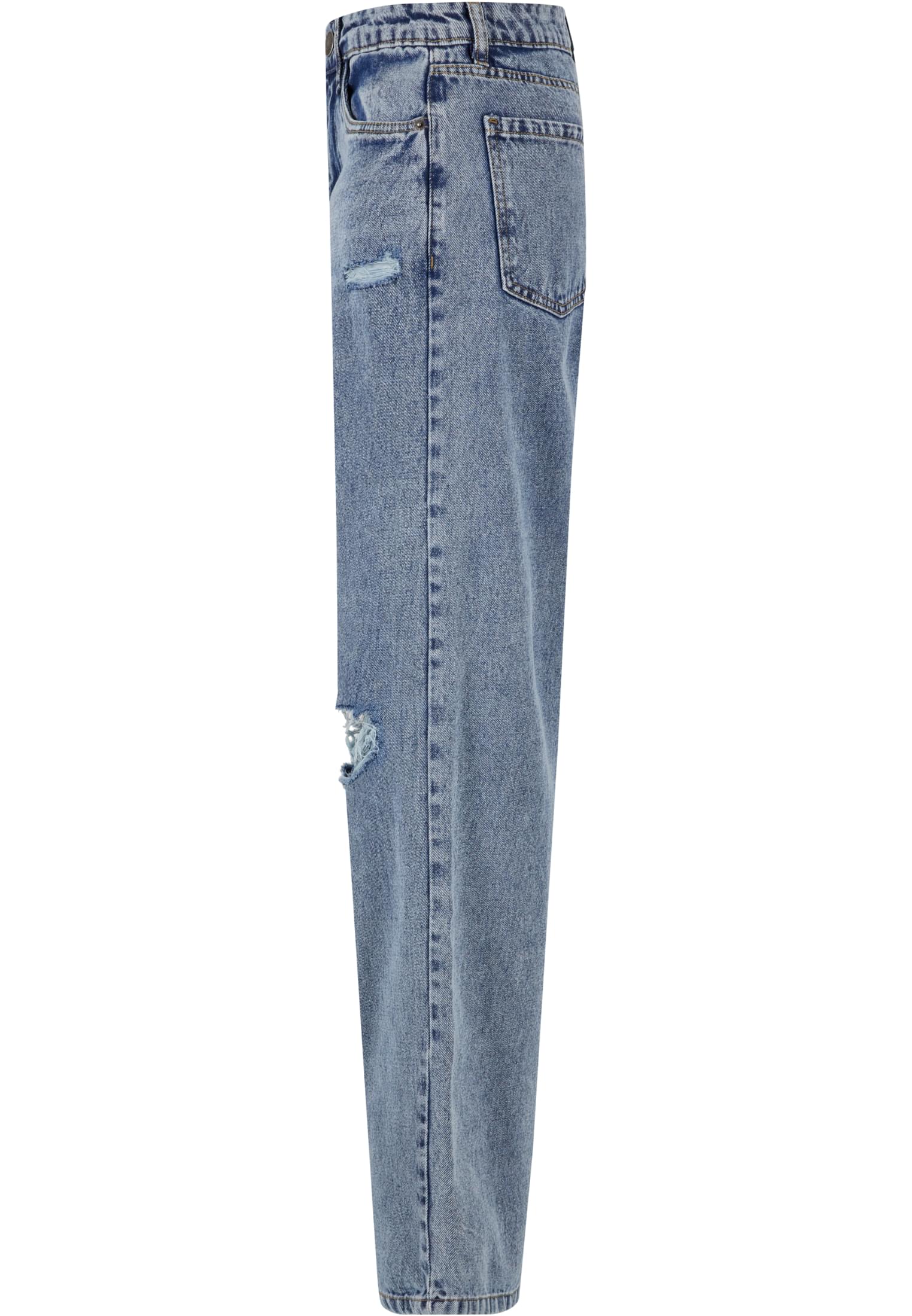 Ladies Distressed 90's Wide Leg Denim Pants | vintage lightblue washed