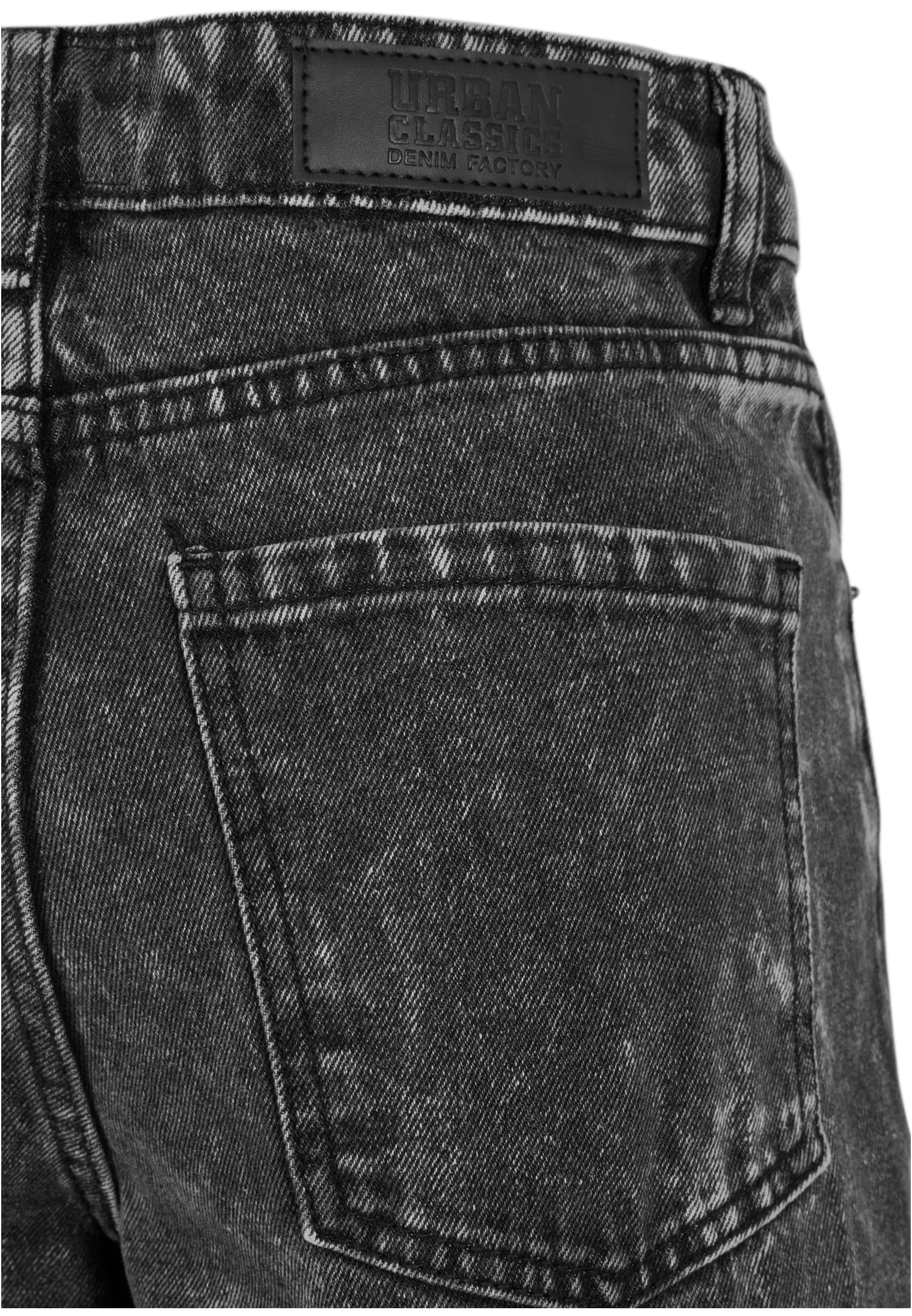 Ladies Distressed 90's Wide Leg Denim Pants | black charcoal washed