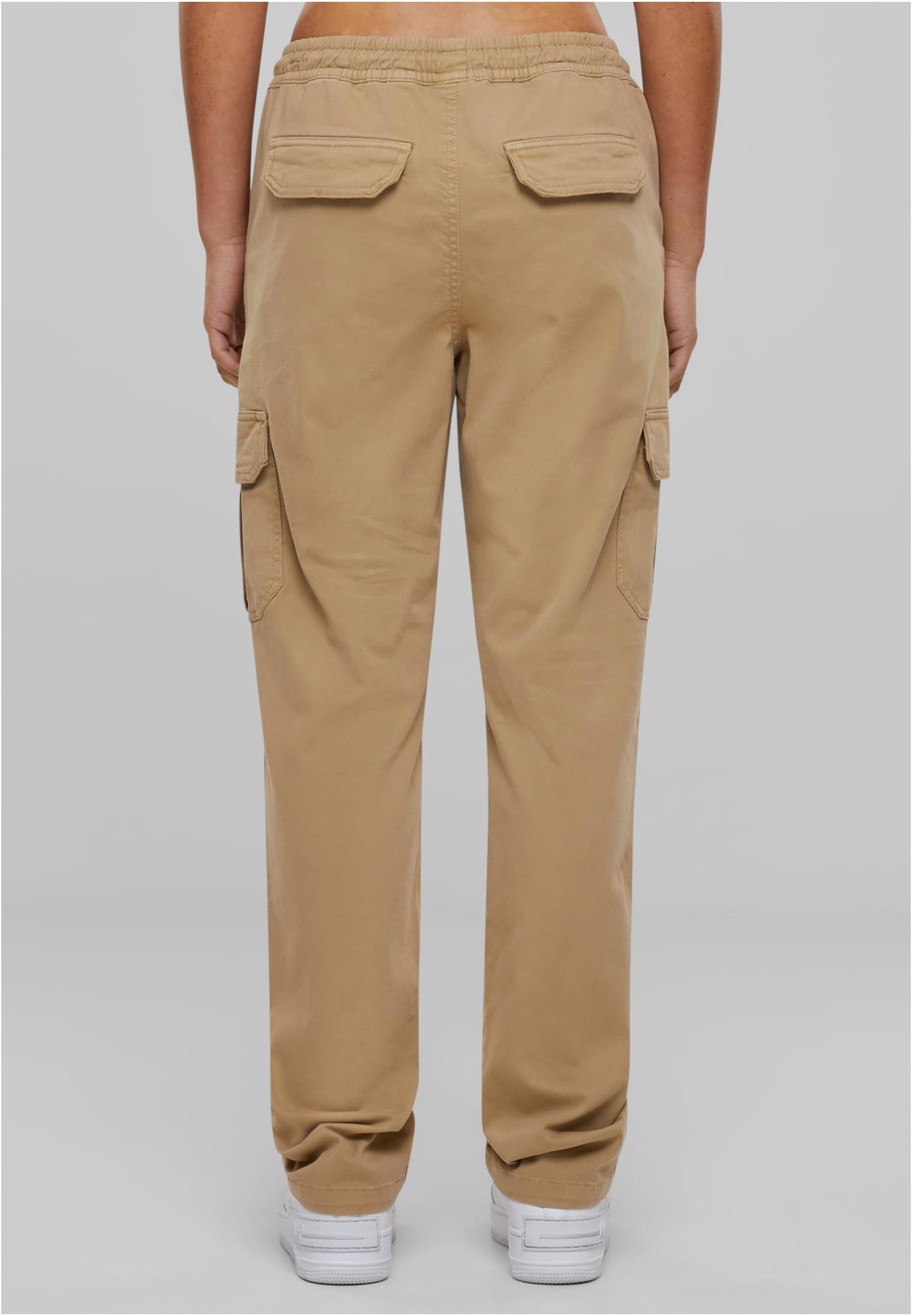 Ladies High Waist Twill Cargo Pants | unionbeige