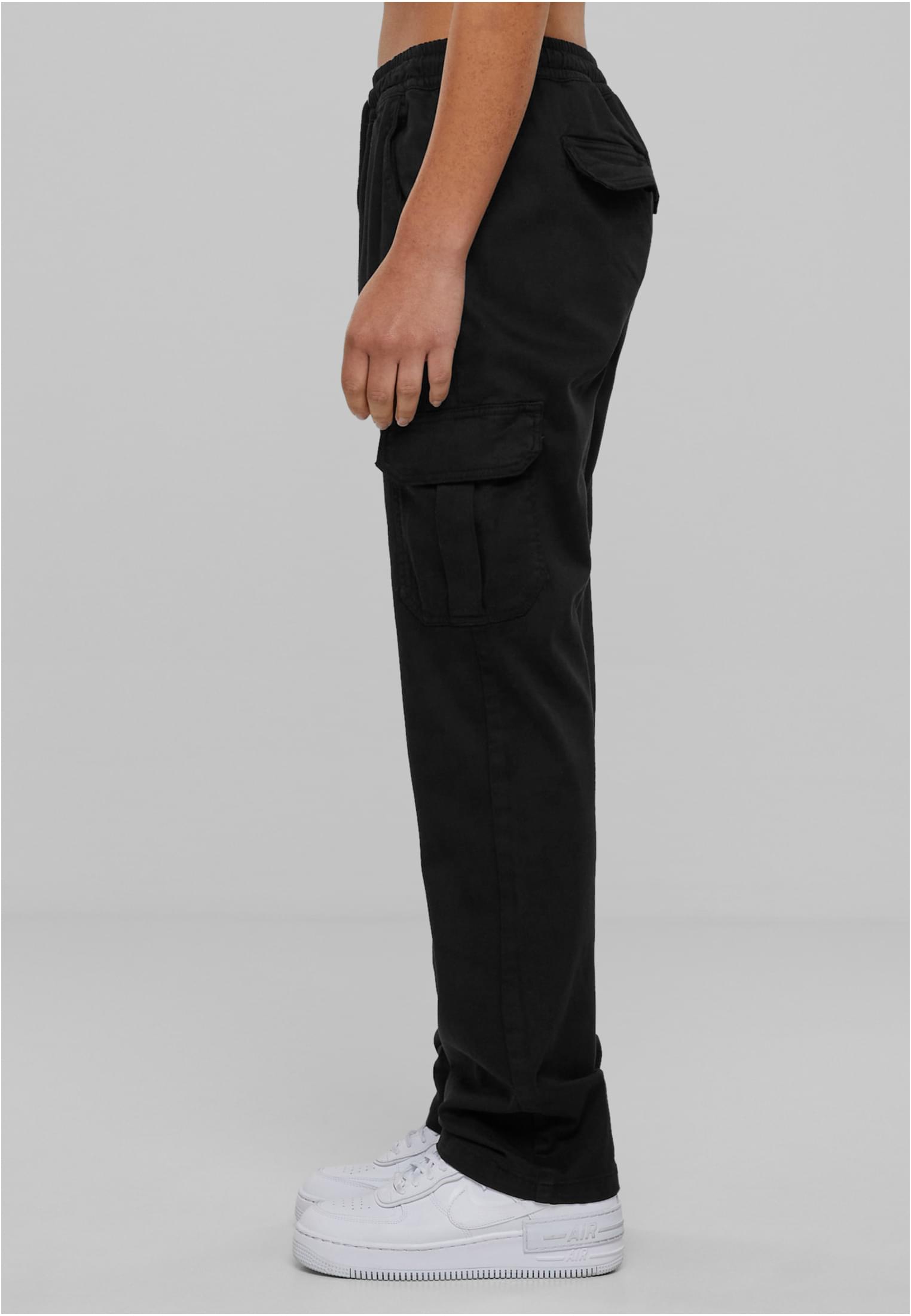 Ladies High Waist Twill Cargo Pants | black