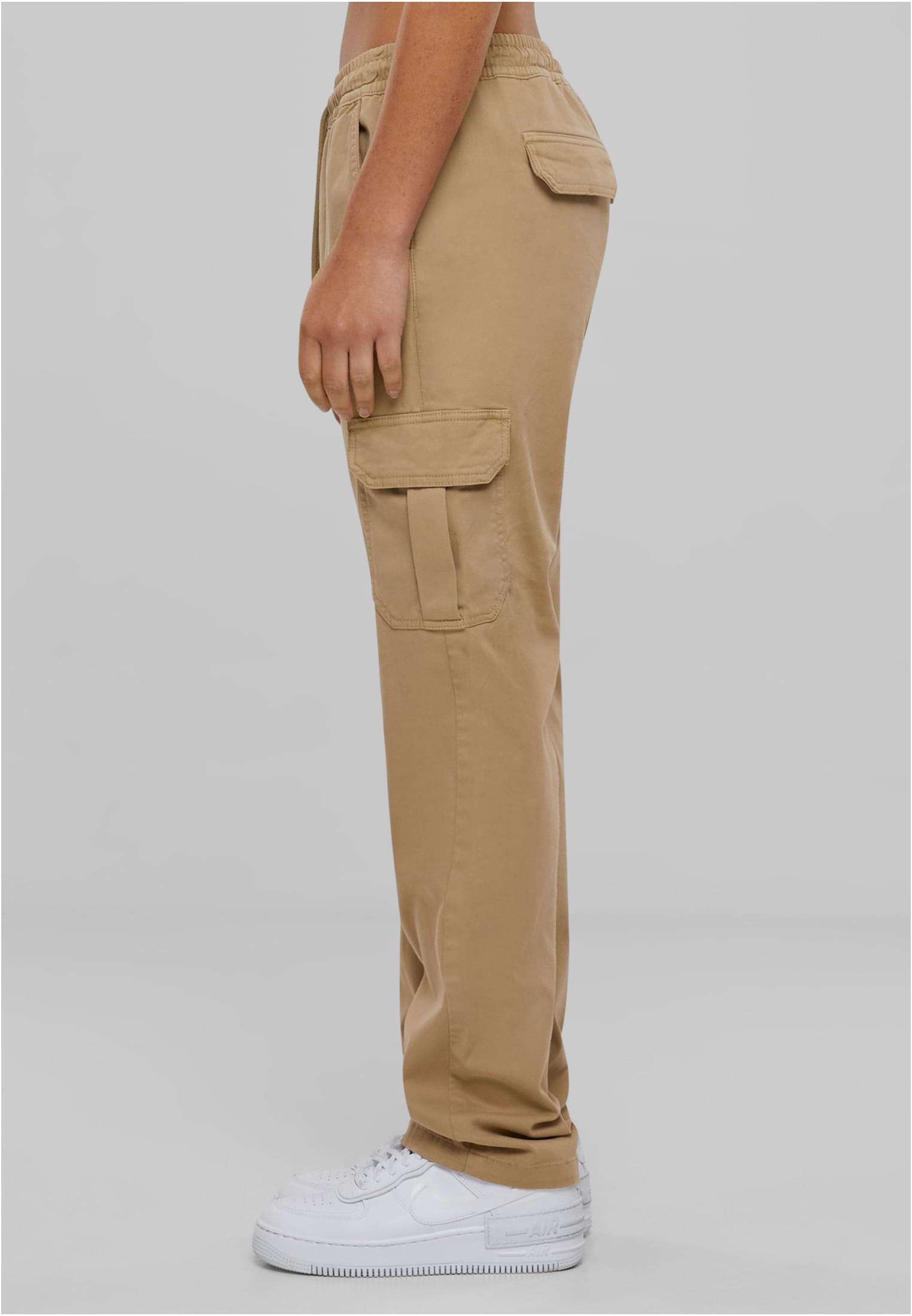 Ladies High Waist Twill Cargo Pants | unionbeige