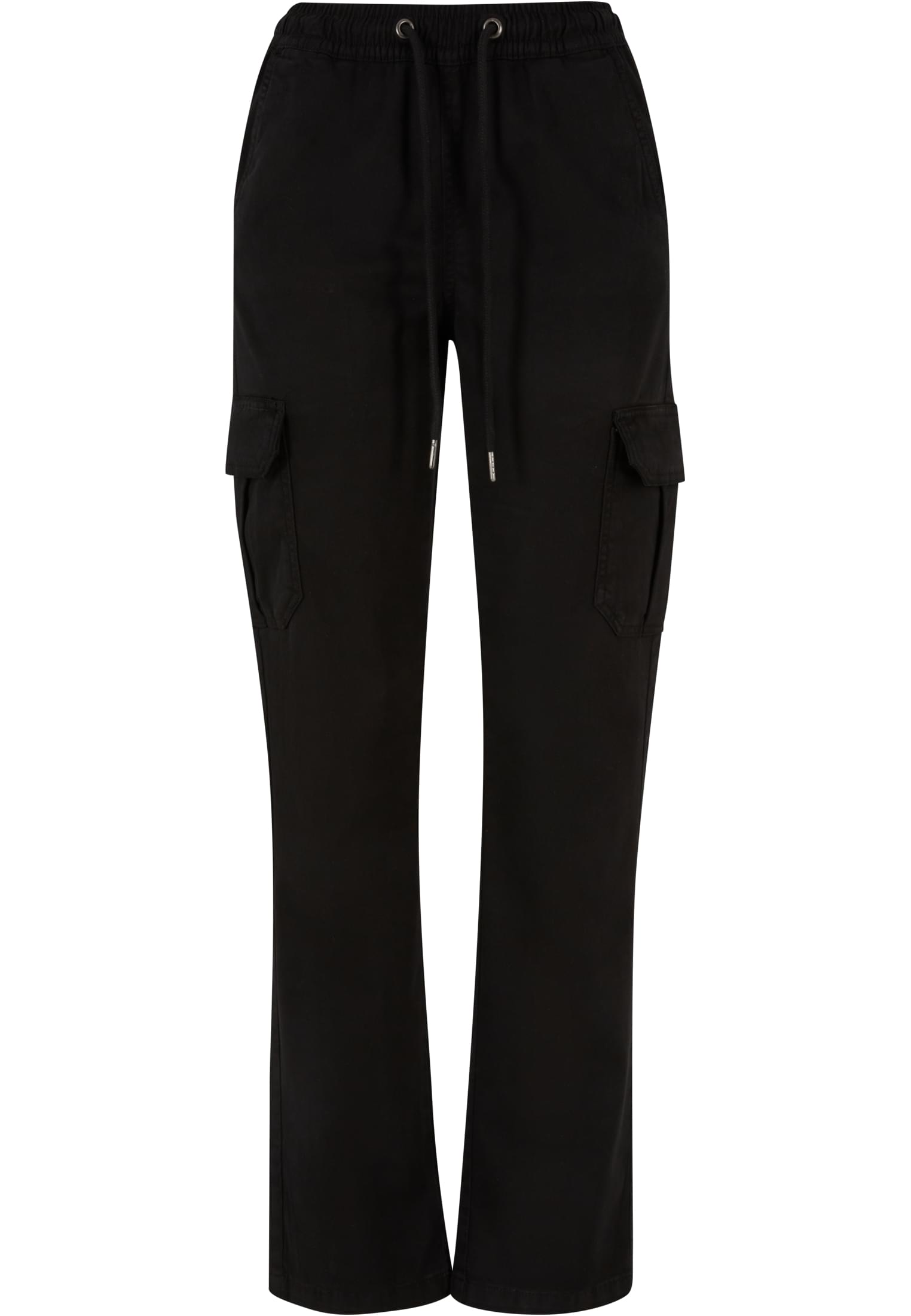 Ladies High Waist Twill Cargo Pants | black