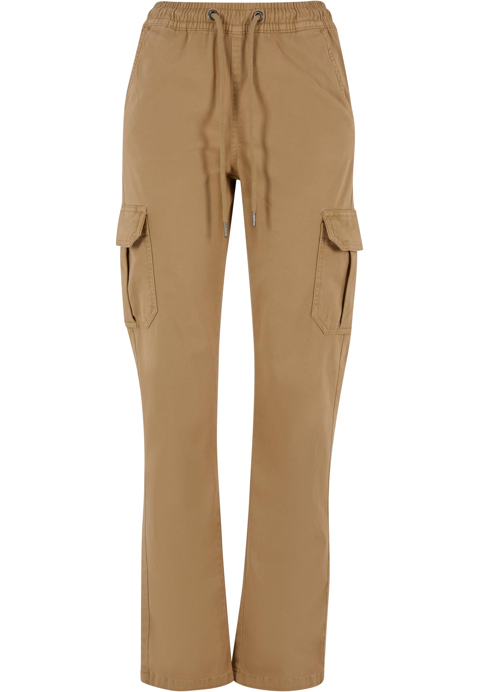 Ladies High Waist Twill Cargo Pants | unionbeige