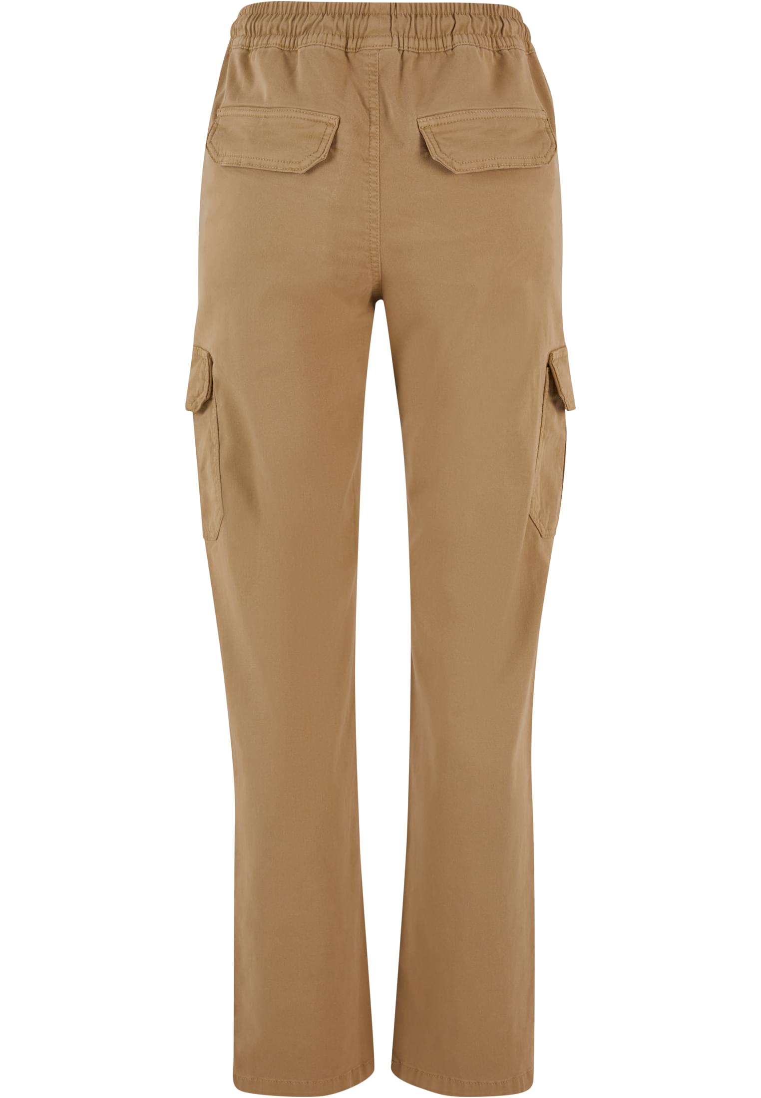 Ladies High Waist Twill Cargo Pants | unionbeige