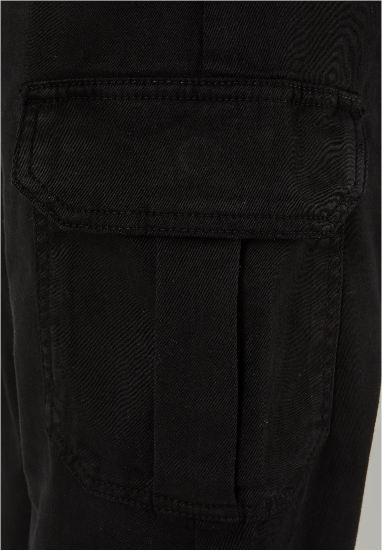 Ladies High Waist Twill Cargo Pants | black