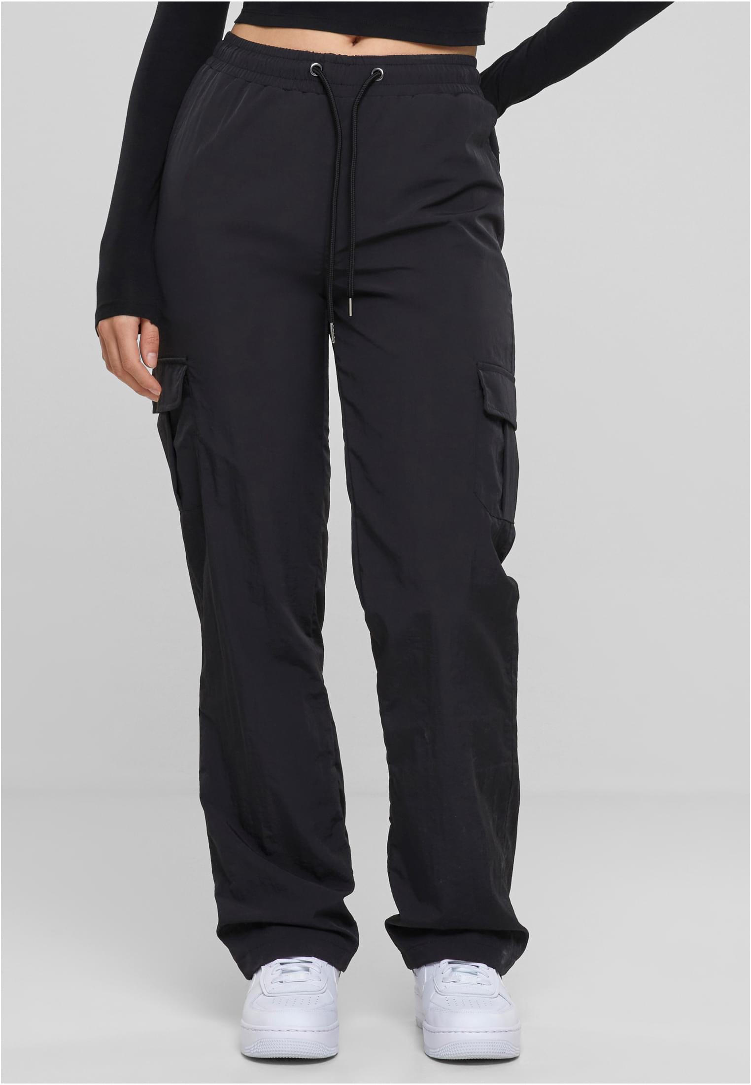 Ladies Nylon Cargo Pants | black